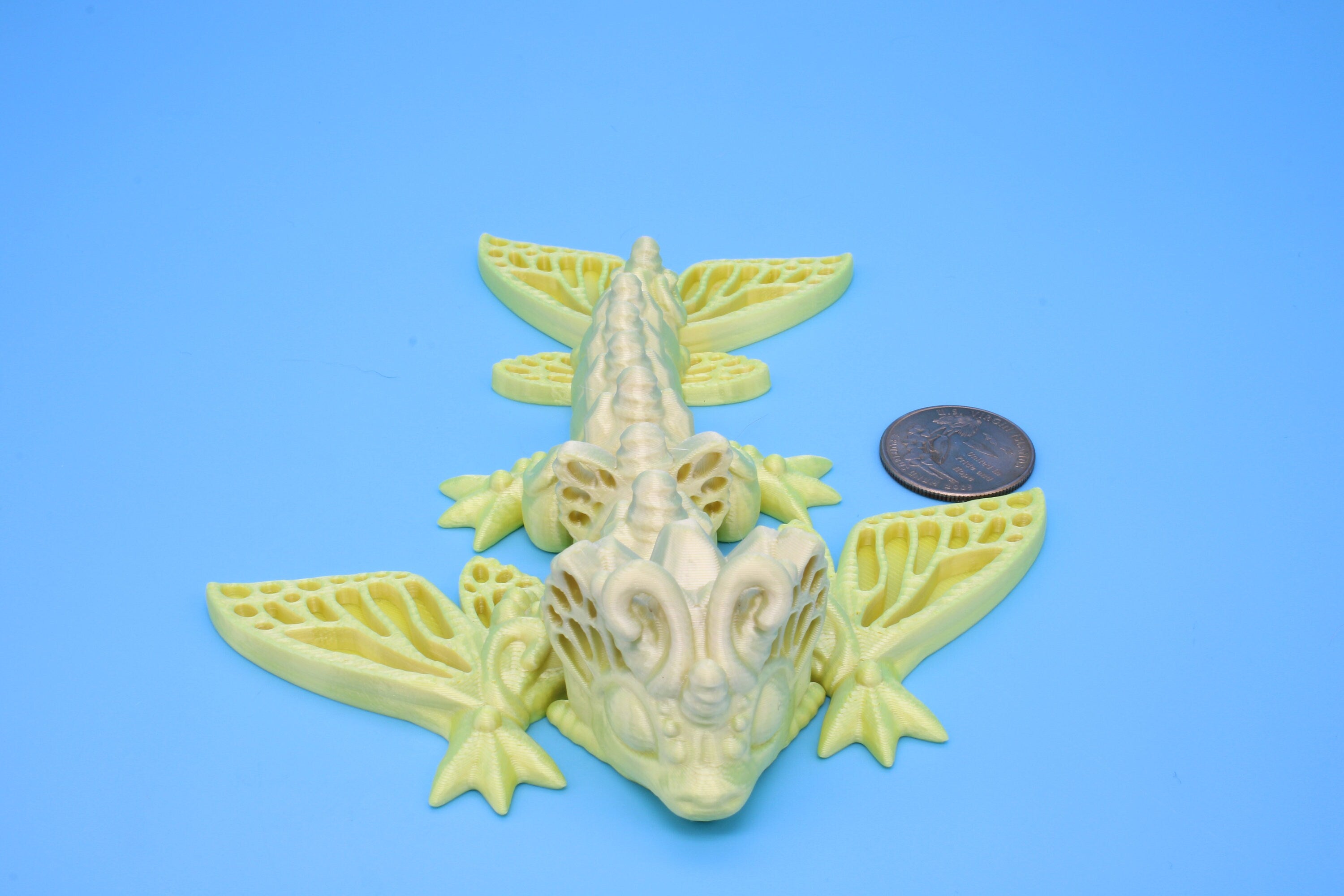 Butterfly Wyvern | 3D Printed | Wyvern Dragon | 6 in. | Dragon Toy | Fidget Toy | Flexi Dragon.