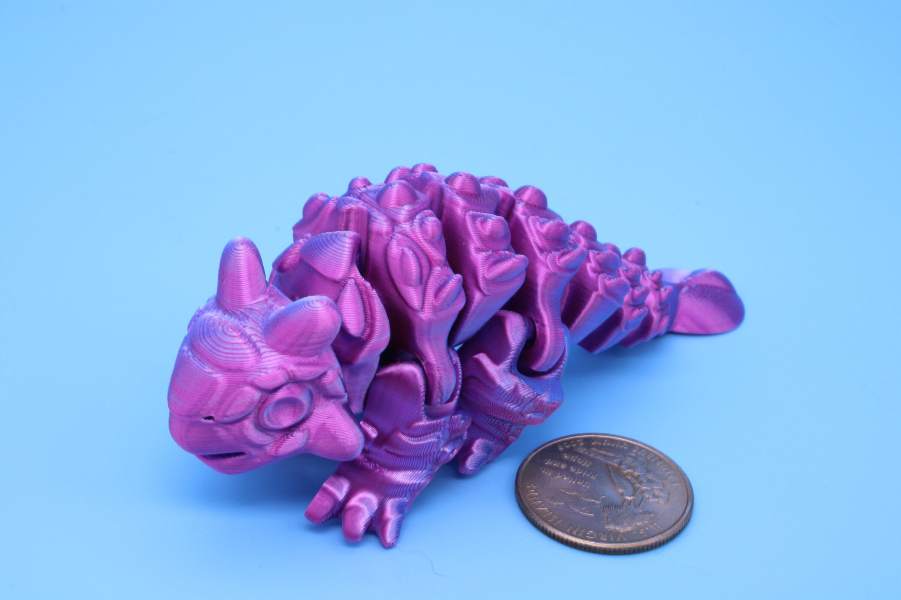 Dinosaur | Ankylosaurus | 3D Printed Cute Dino | 4.25 inches | Fidget Toy | Articulating Dinosaur