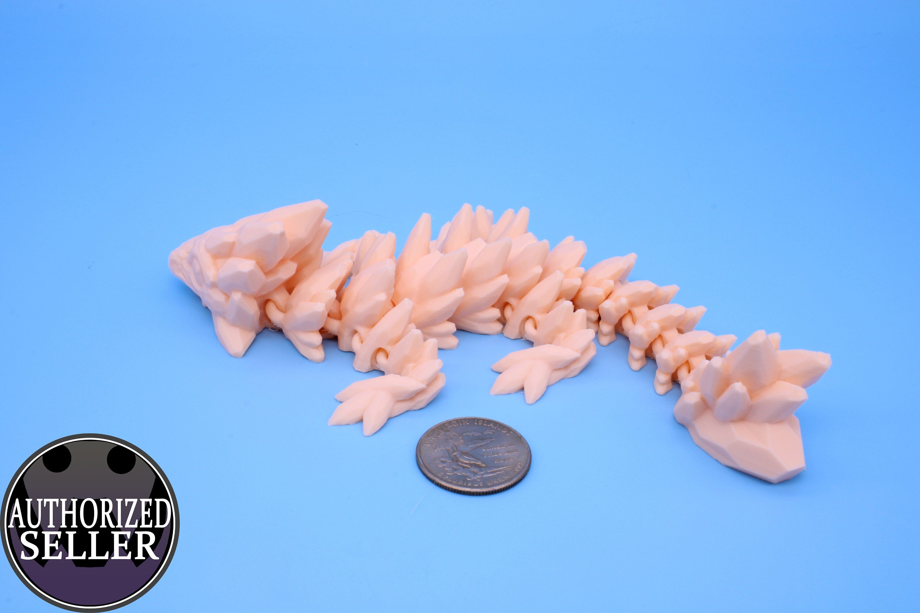 Baby Gem Dragon, 3D Printed, Articulating Dragon 8 in. TPU (Made)