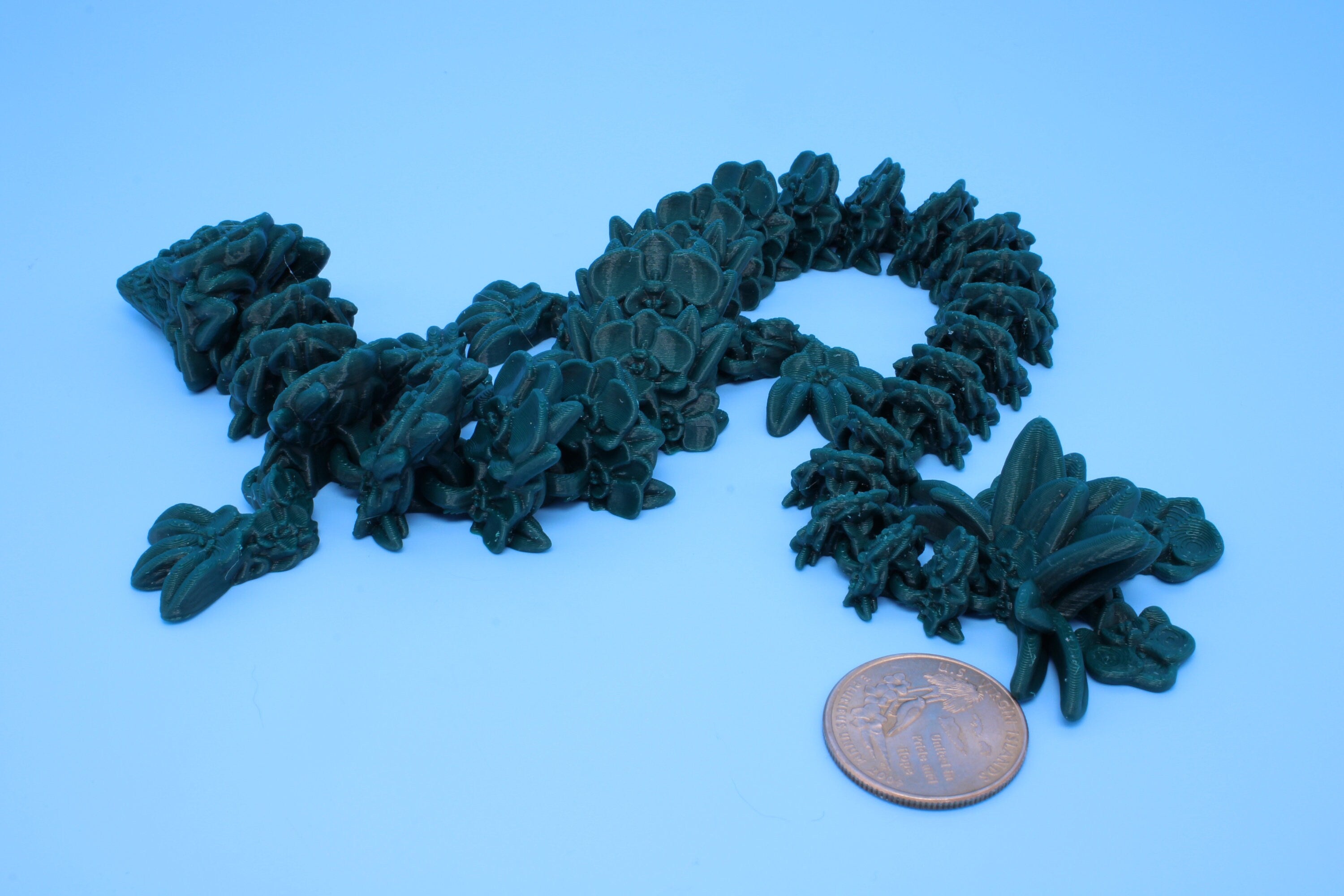 Orchid Dragon | 3D Printed | Flexi Toy | Adult Fidget Toy | 14.5 inch.