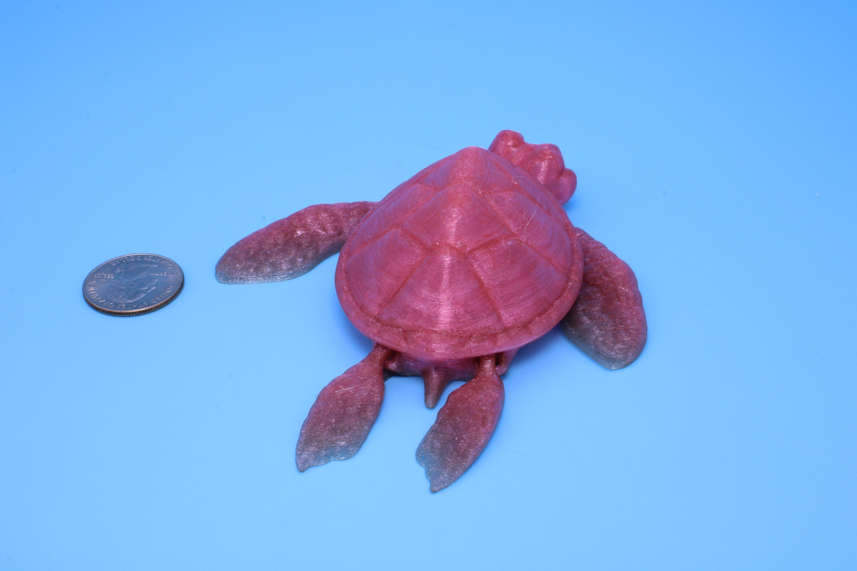 Turtle- Pink | Cute Flexi Toy | Articulating Turtle | 3D printed 4.75 in. | TPU
