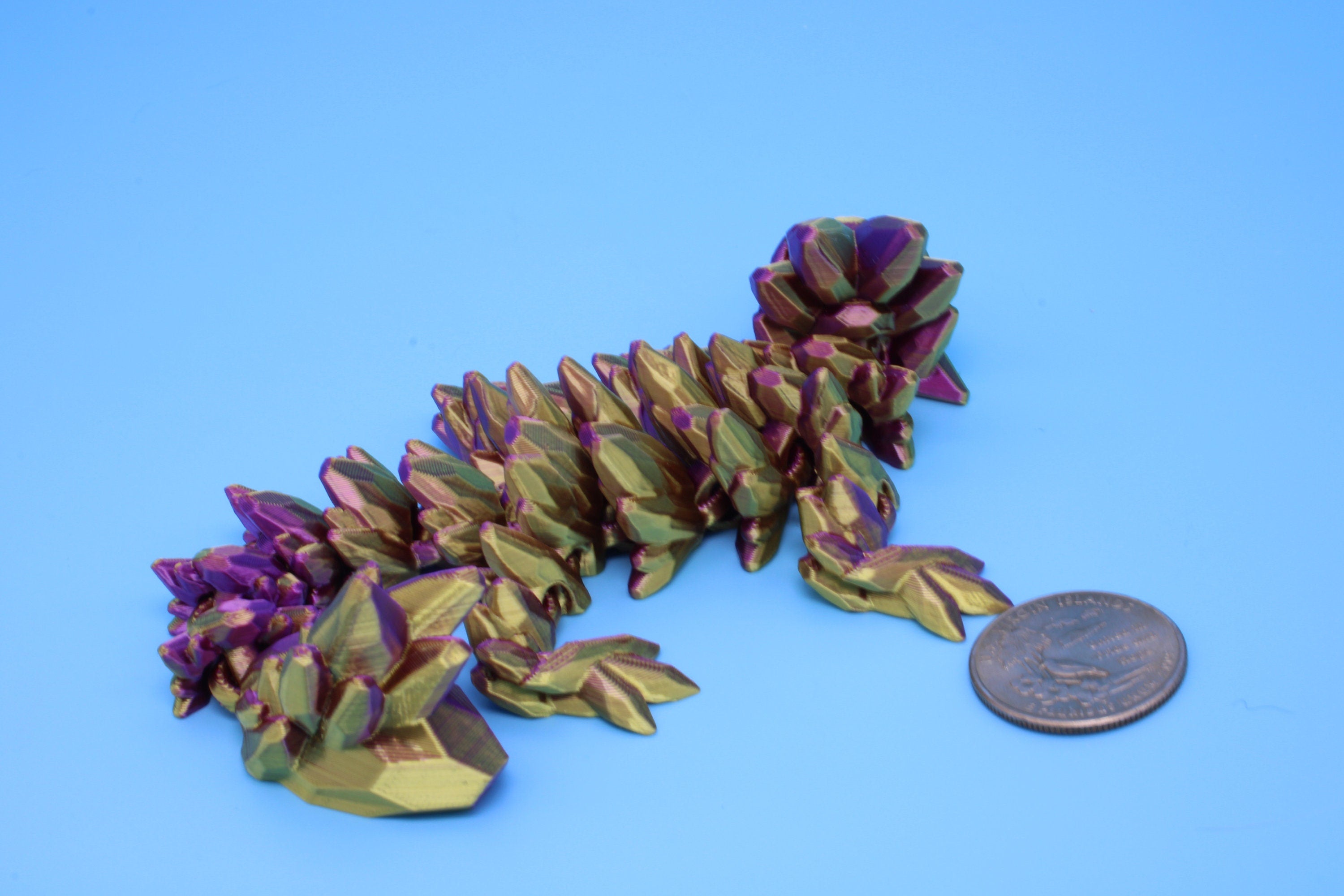 Baby Gem Dragon, 3D Printed, Articulating Dragon 7 in. (Made)