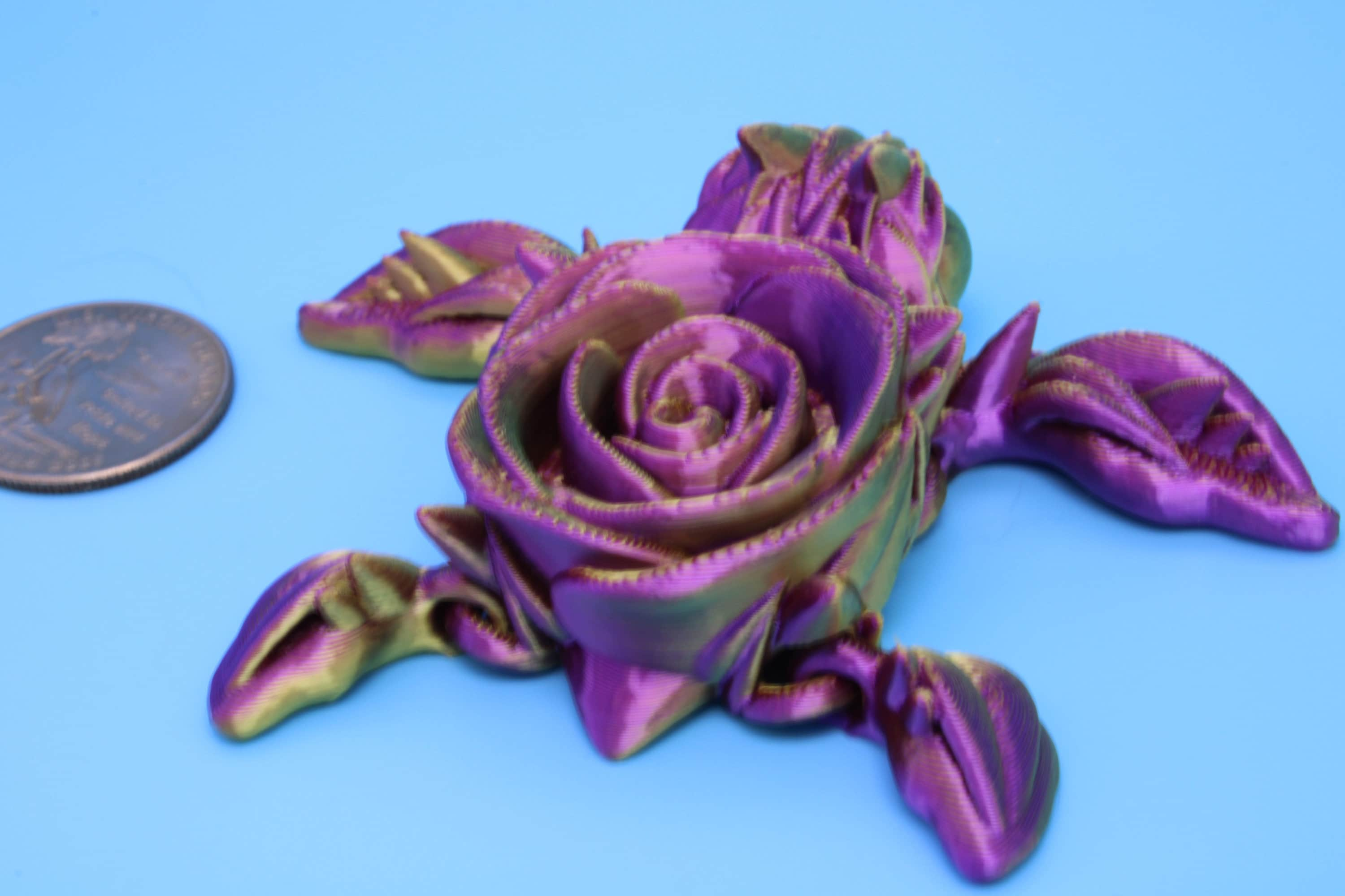 Rose Turtle | Flexi | Fidget | Roseurtle | 3D Printed | 3 in. | Adorable Rose Turtle Buddy.