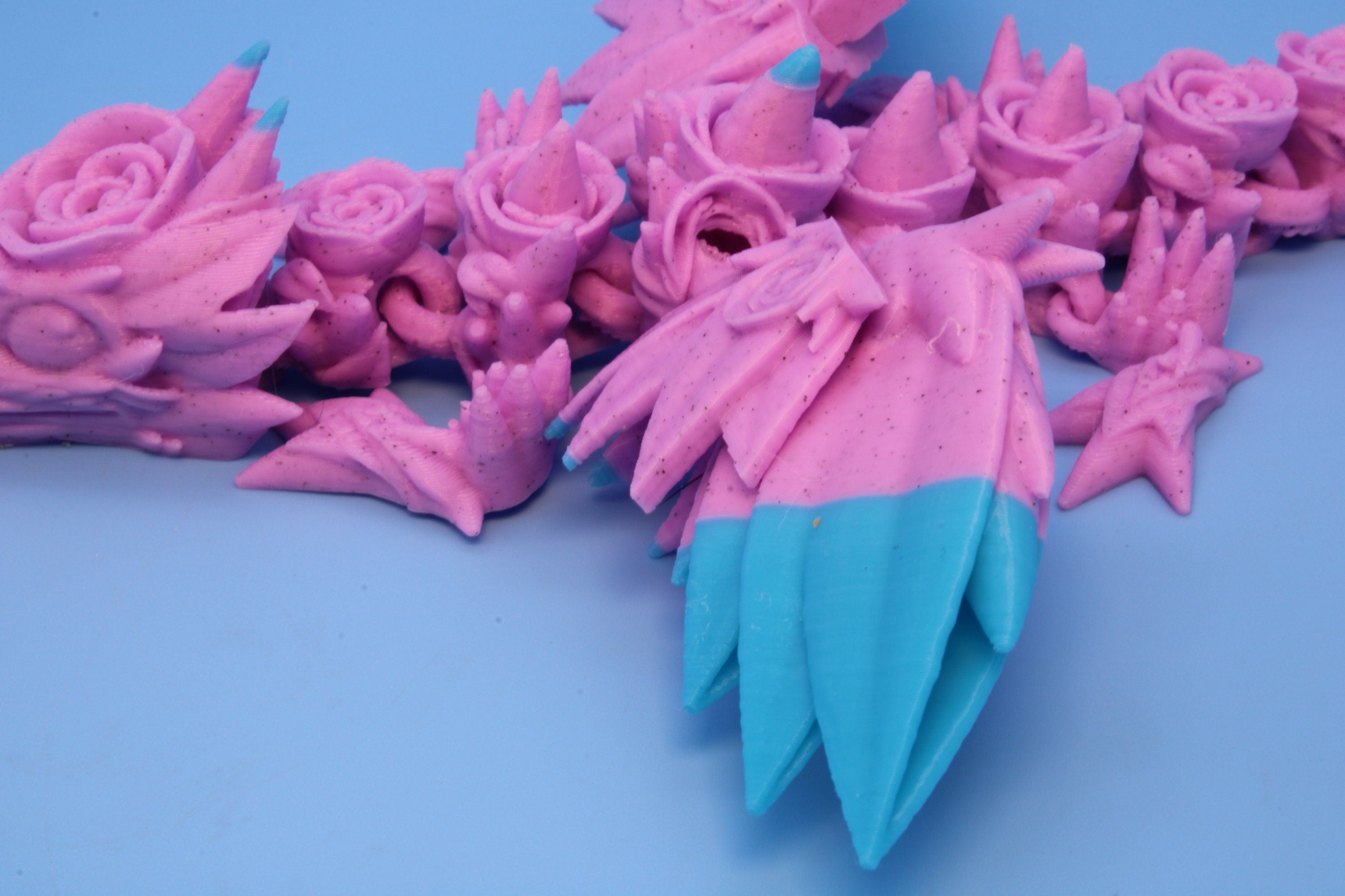 Miniature Baby Rose Wing Dragon, 3D Printed 7 in.