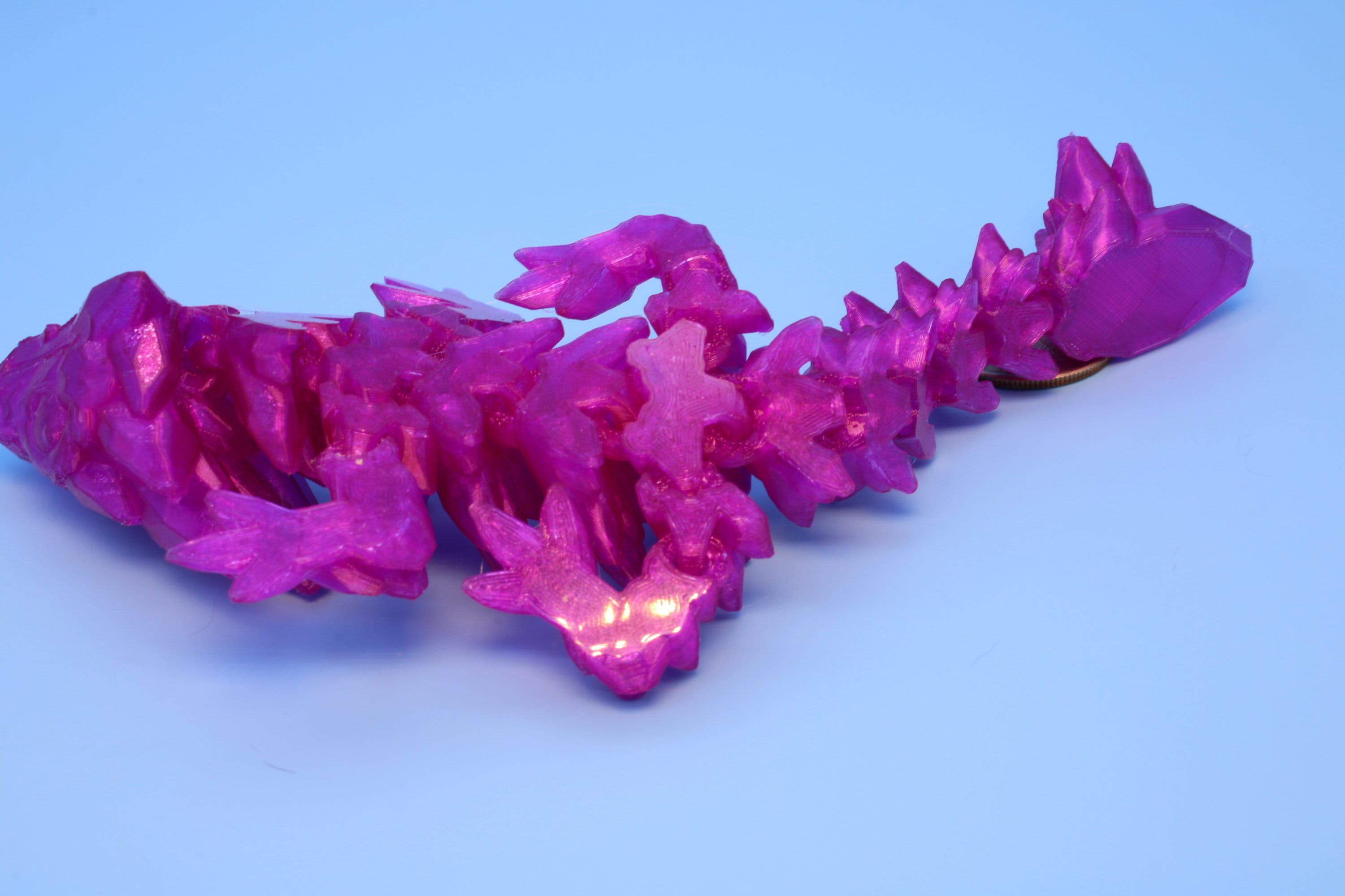 Baby Gem Dragon, 3D Printed, Articulating Dragon 7 in. TPU (Made)