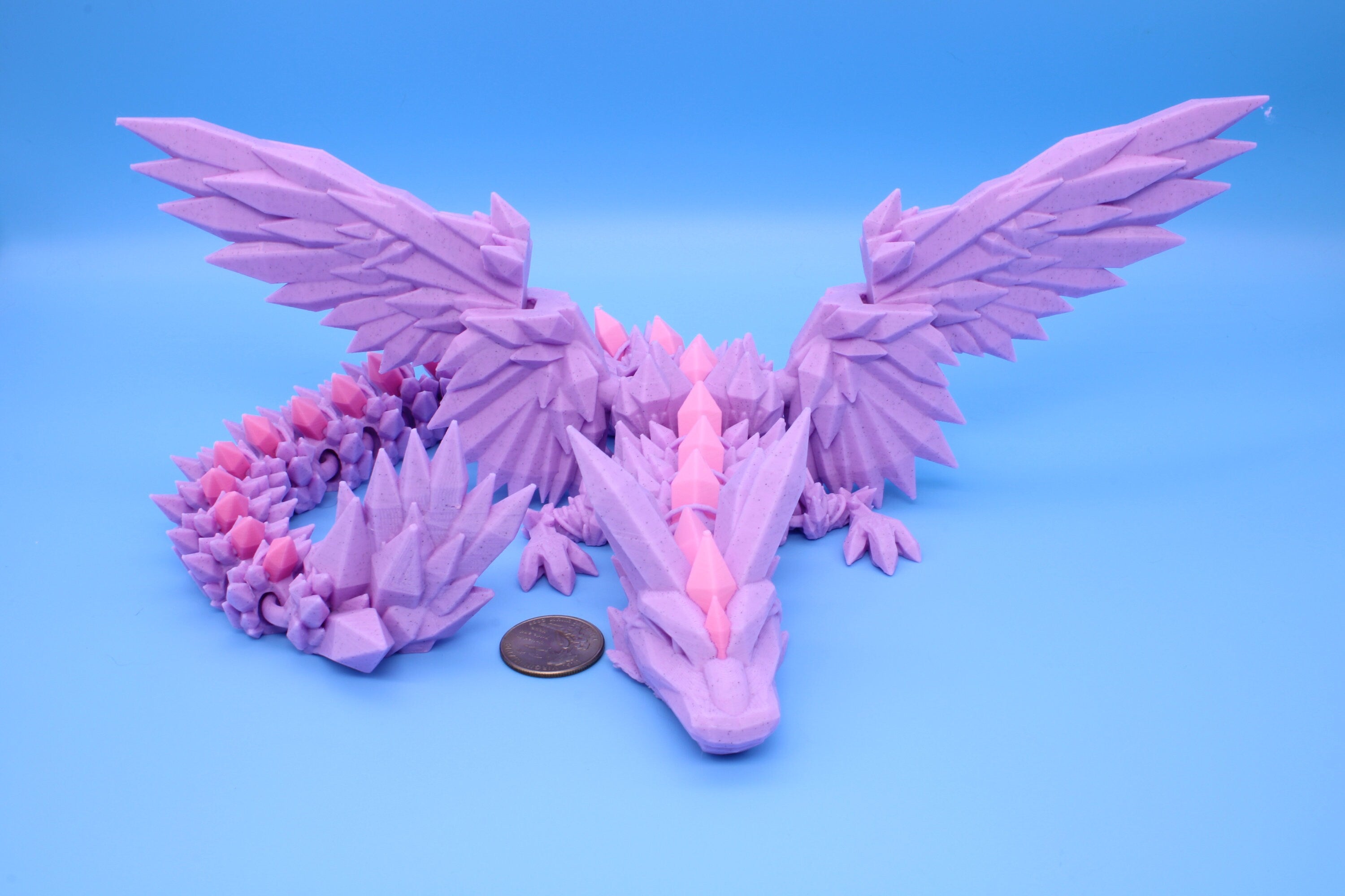 Crystal Wing Dragon, 3D printed 18 in.