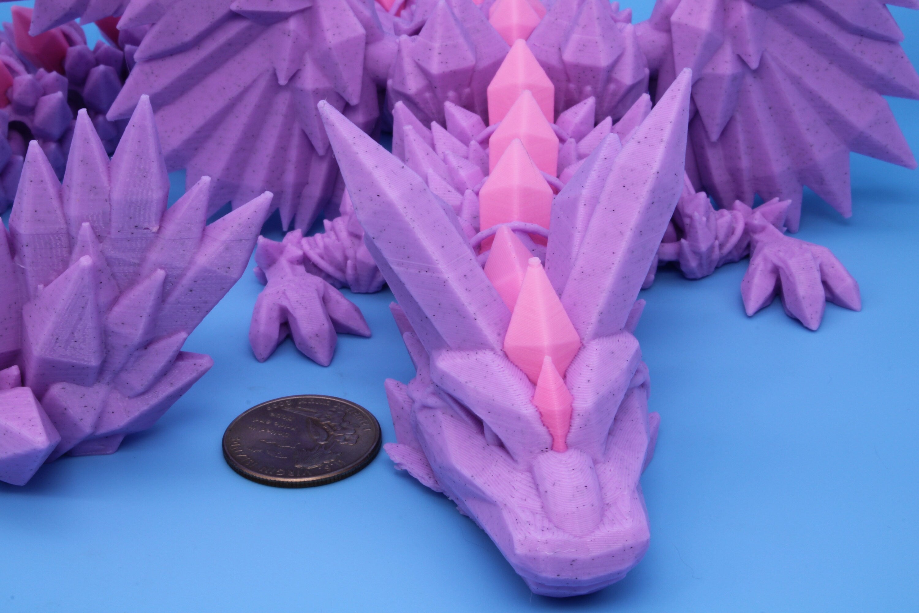 Crystal Wing Dragon, 3D printed 18 in.