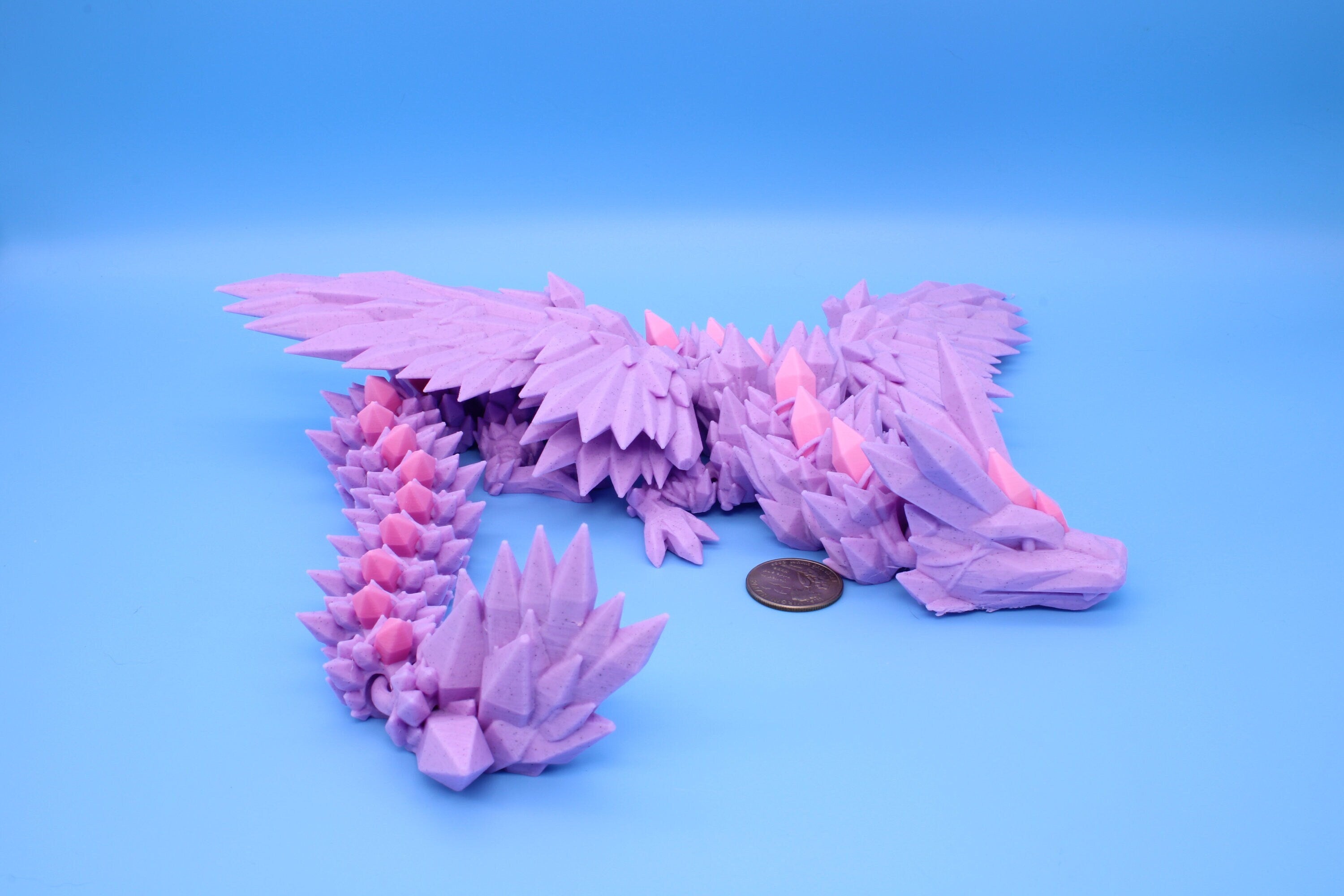 Crystal Wing Dragon, 3D printed 18 in.