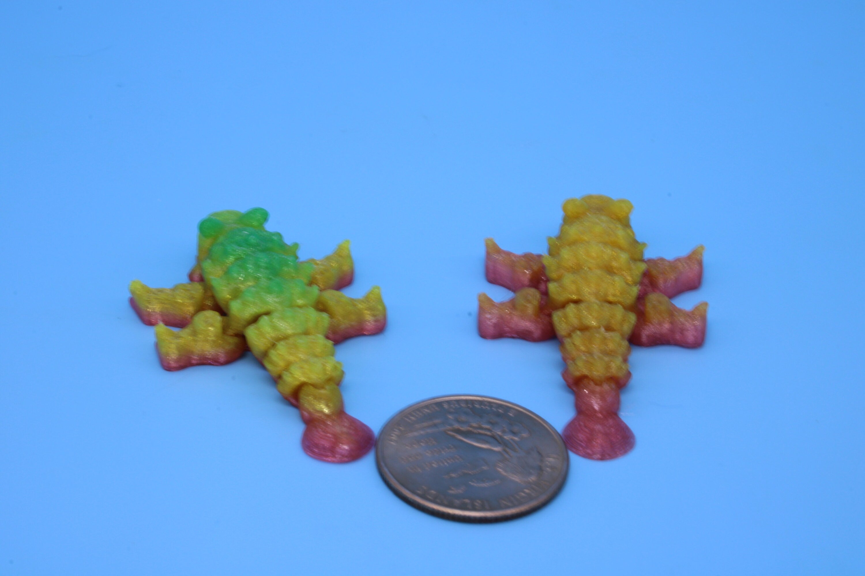 Dinosaur | Ankylosaurus - 2 Pack | 3D Printed Cute Dino | 2.2 inches | Fidget Toy | Articulating Dinosaur (TPU)