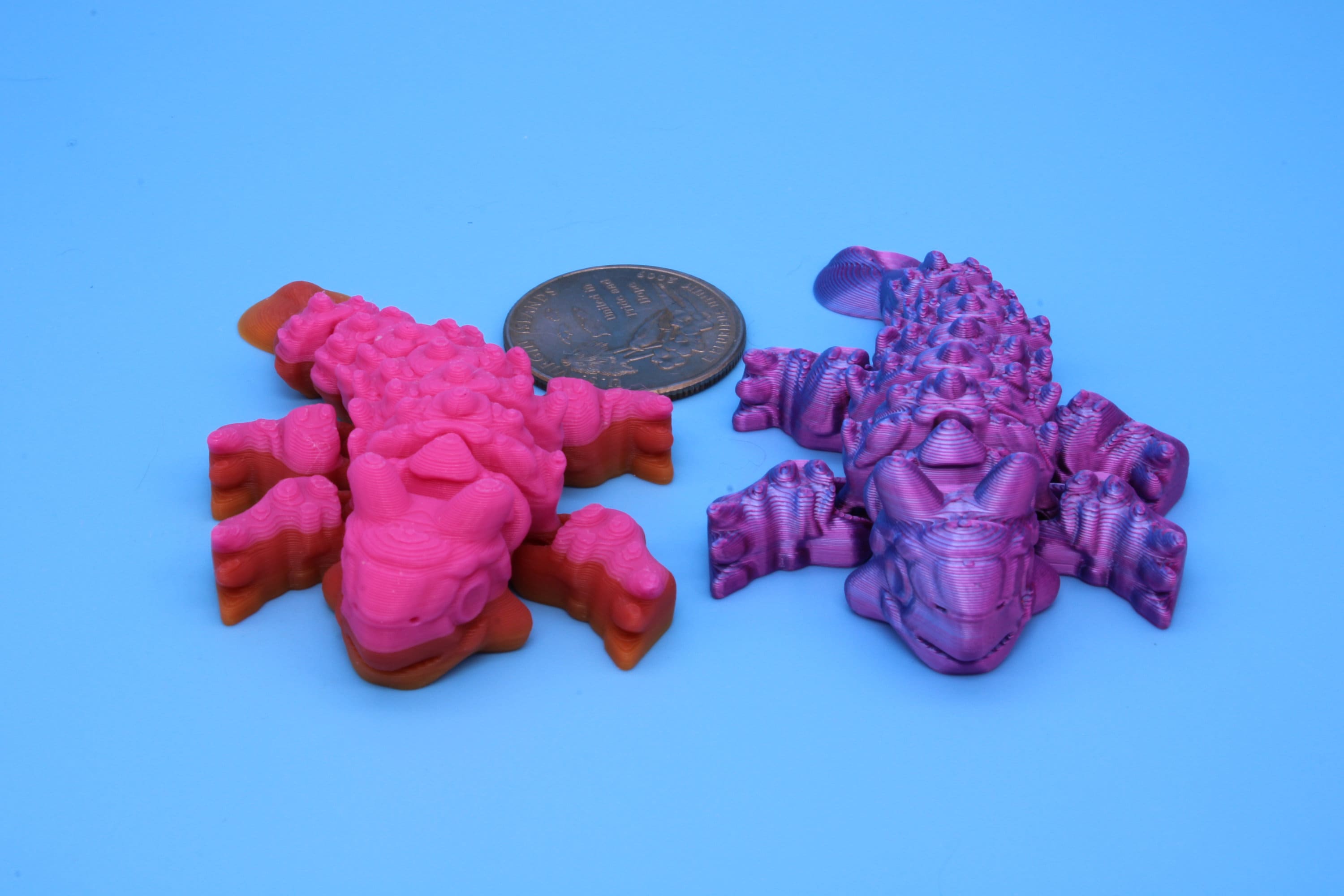 Dinosaur | Ankylosaurus - 2 Pack | 3D Printed Cute Dino | 3 inches | Fidget Toy | Articulating Dinosaur
