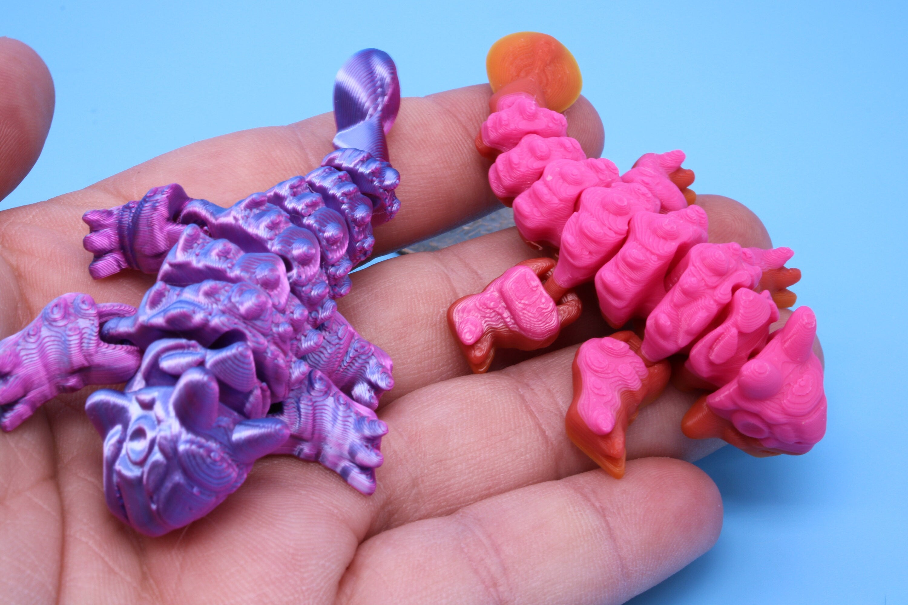 Dinosaur | Ankylosaurus - 2 Pack | 3D Printed Cute Dino | 3 inches | Fidget Toy | Articulating Dinosaur