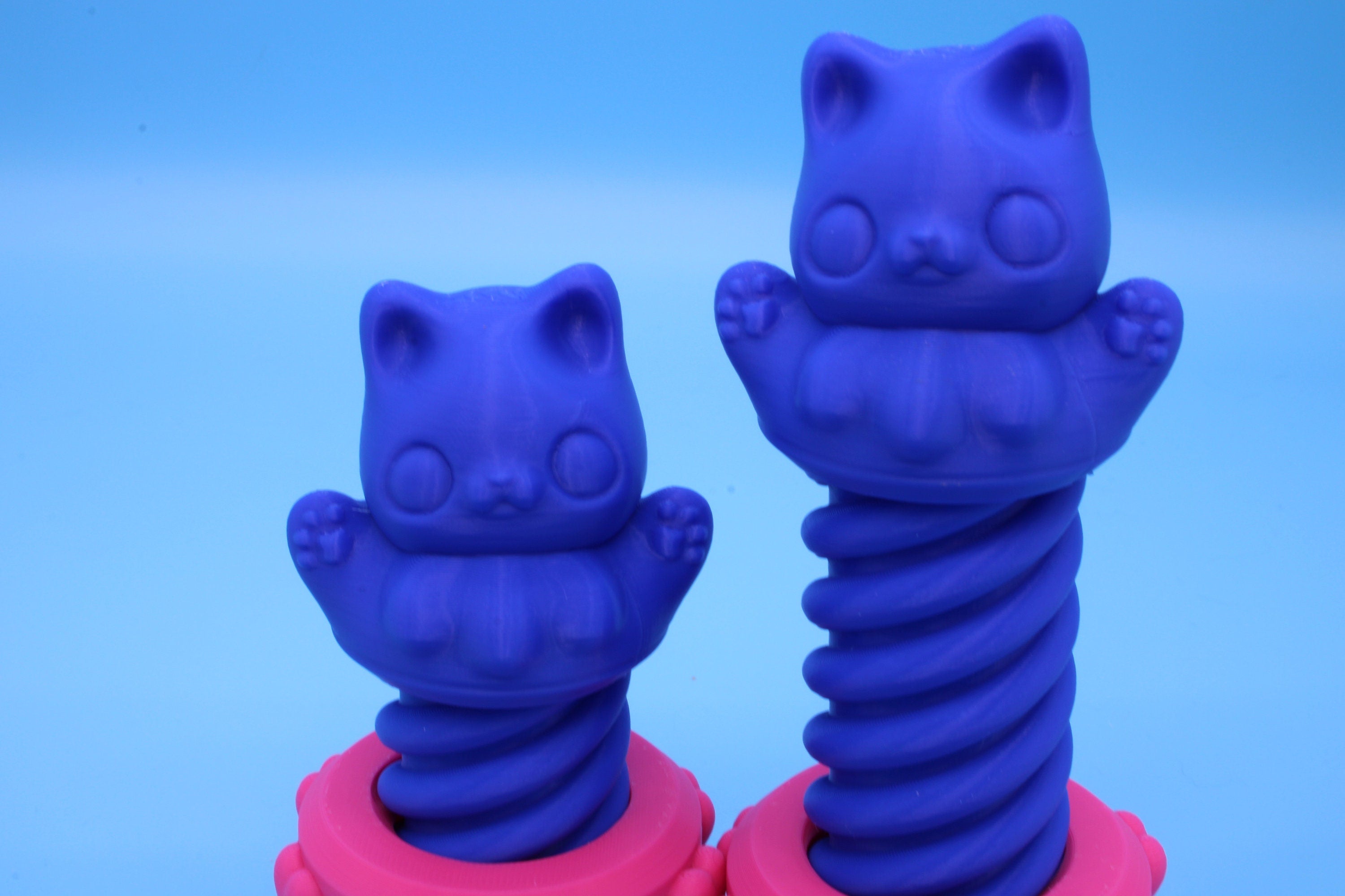 Blue Kitty Cat Bolt with Pink. 2 sizes.