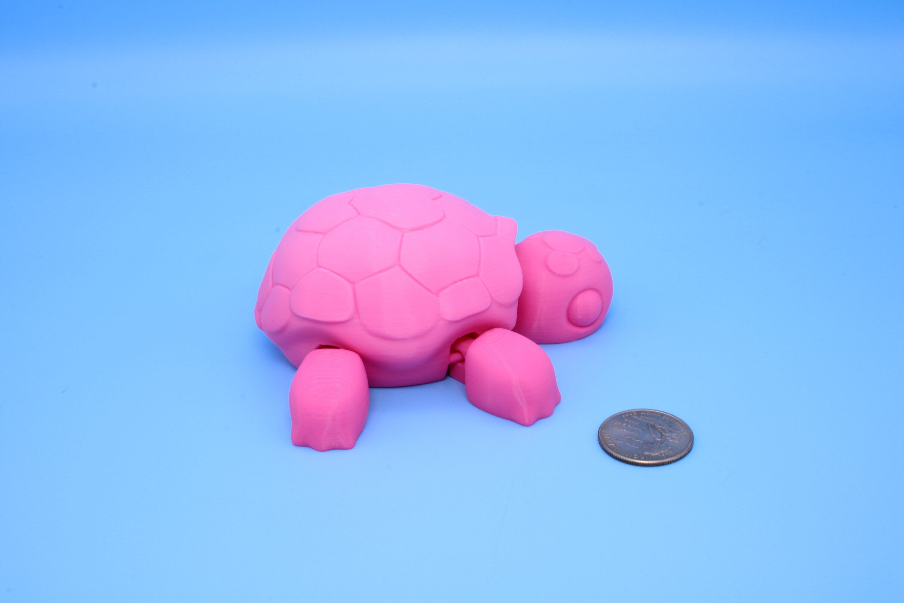 Articulating Turtle | 3D Printed Pink Cute Turtle with heart on shell.