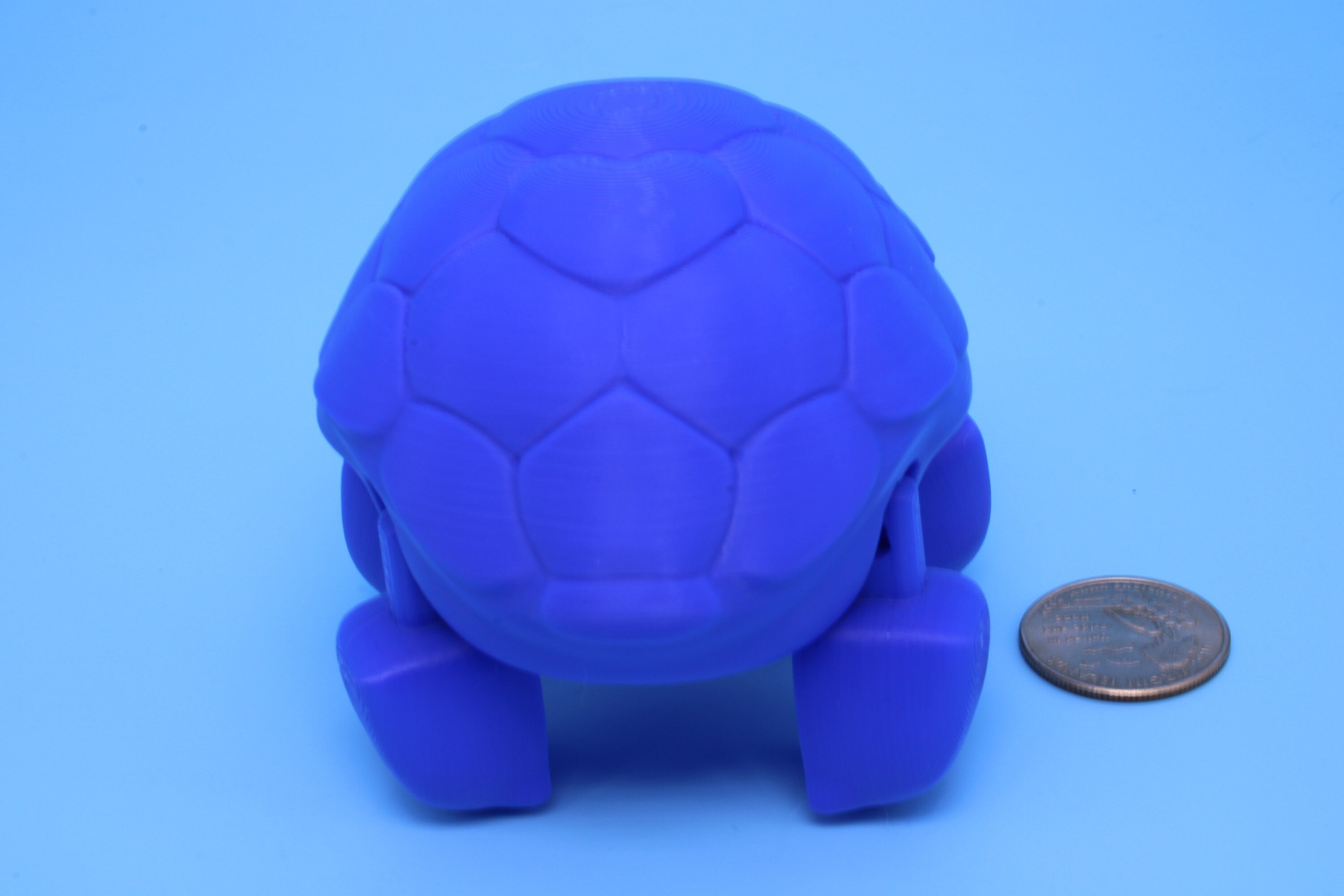 Articulating Turtle | 3D Printed Blue Cute Turtle with heart on shell.