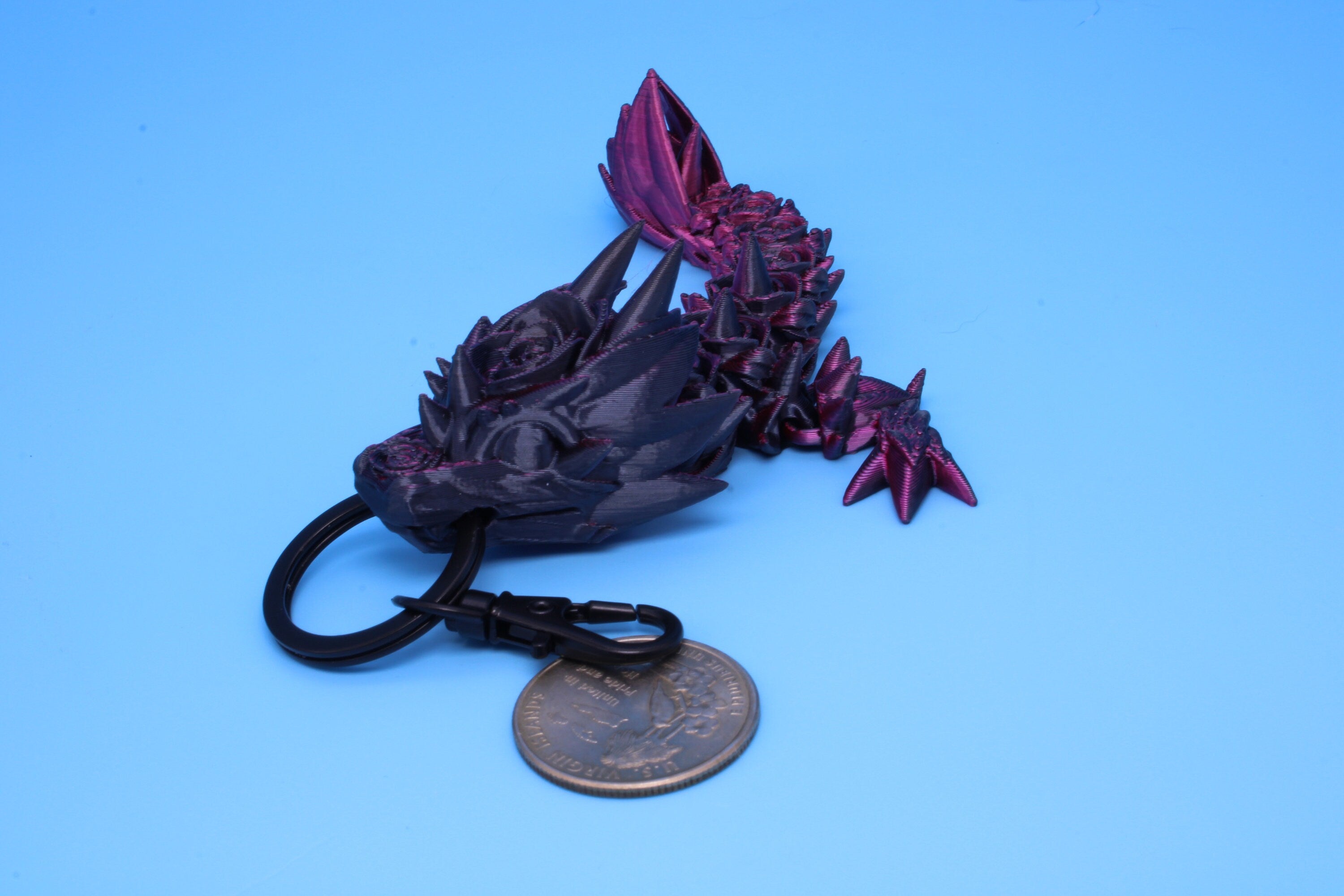 Baby Rose Dragon- Tadling Keychain | 3D Printed Rose Dragon