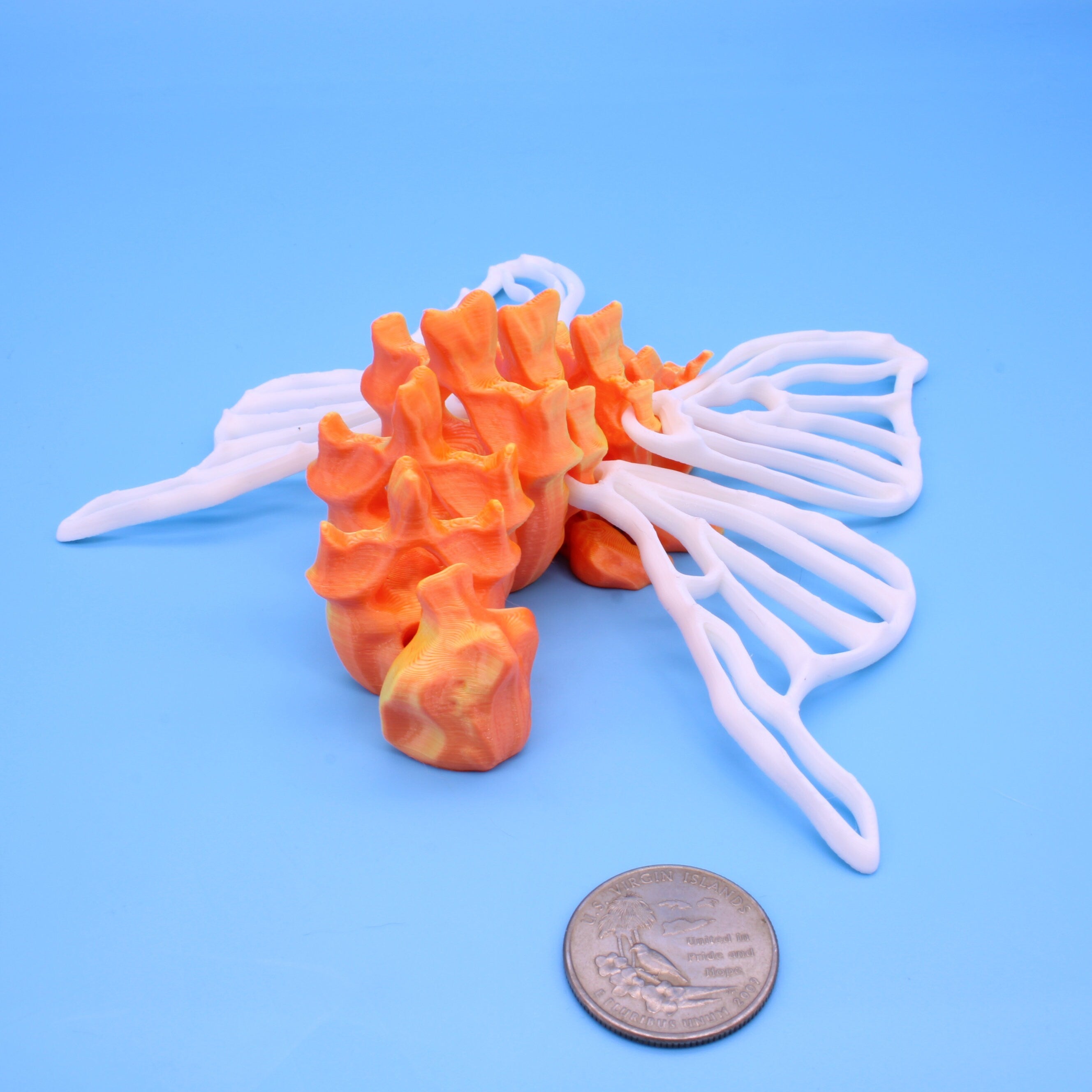 Bone Moth | Orange / Yellow Body | 3D Printed