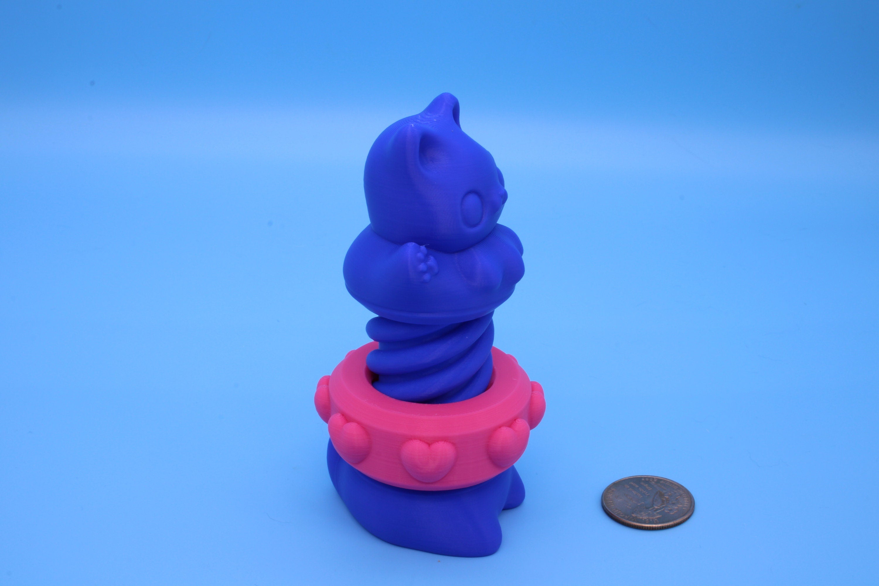 Blue Kitty Cat Bolt with Pink. 2 sizes.