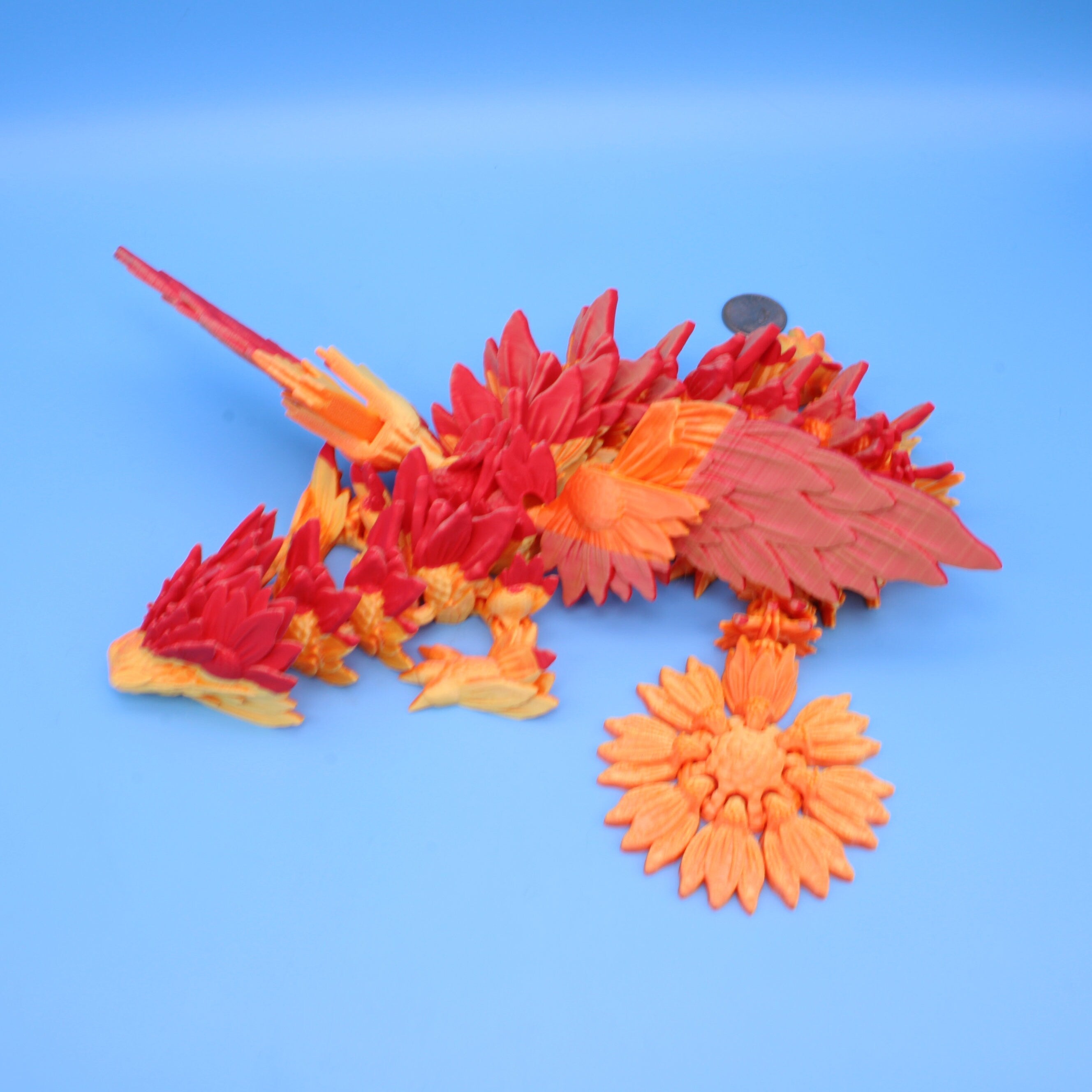 Sunflower Wing Dragon | 3D Printed | 19 in.