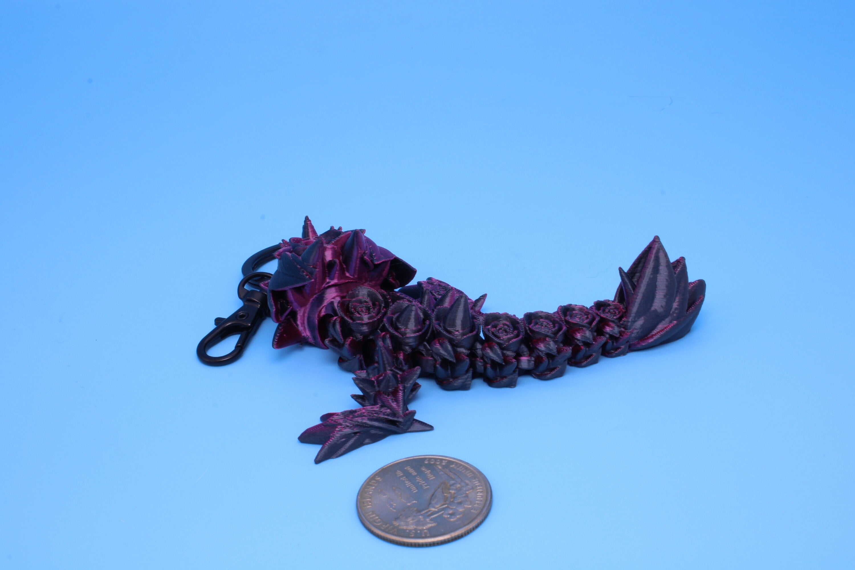 Baby Rose Dragon- Tadling Keychain | 3D Printed Rose Dragon