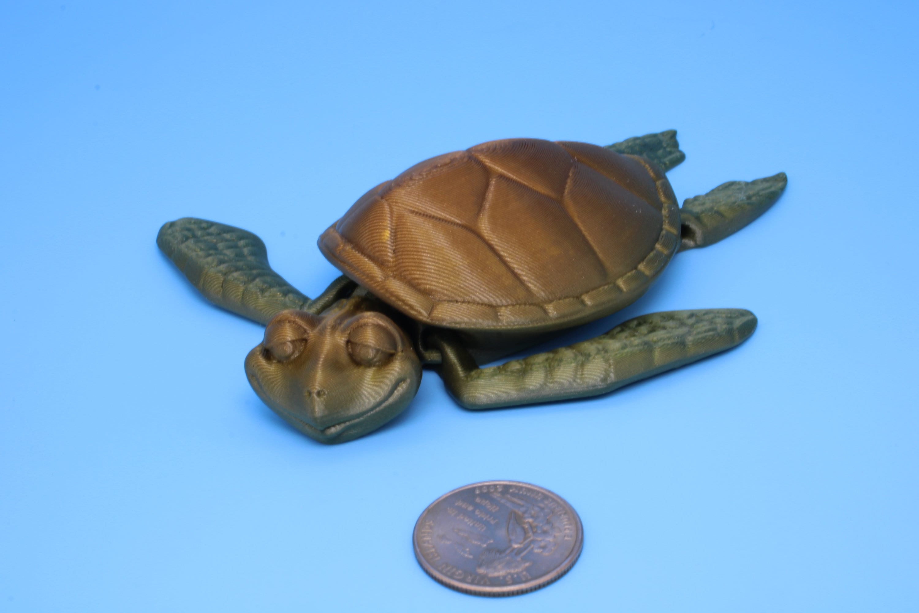 Turtle- Cute Flexi Toy | Articulating Turtle | 3D printed 4.75 in.