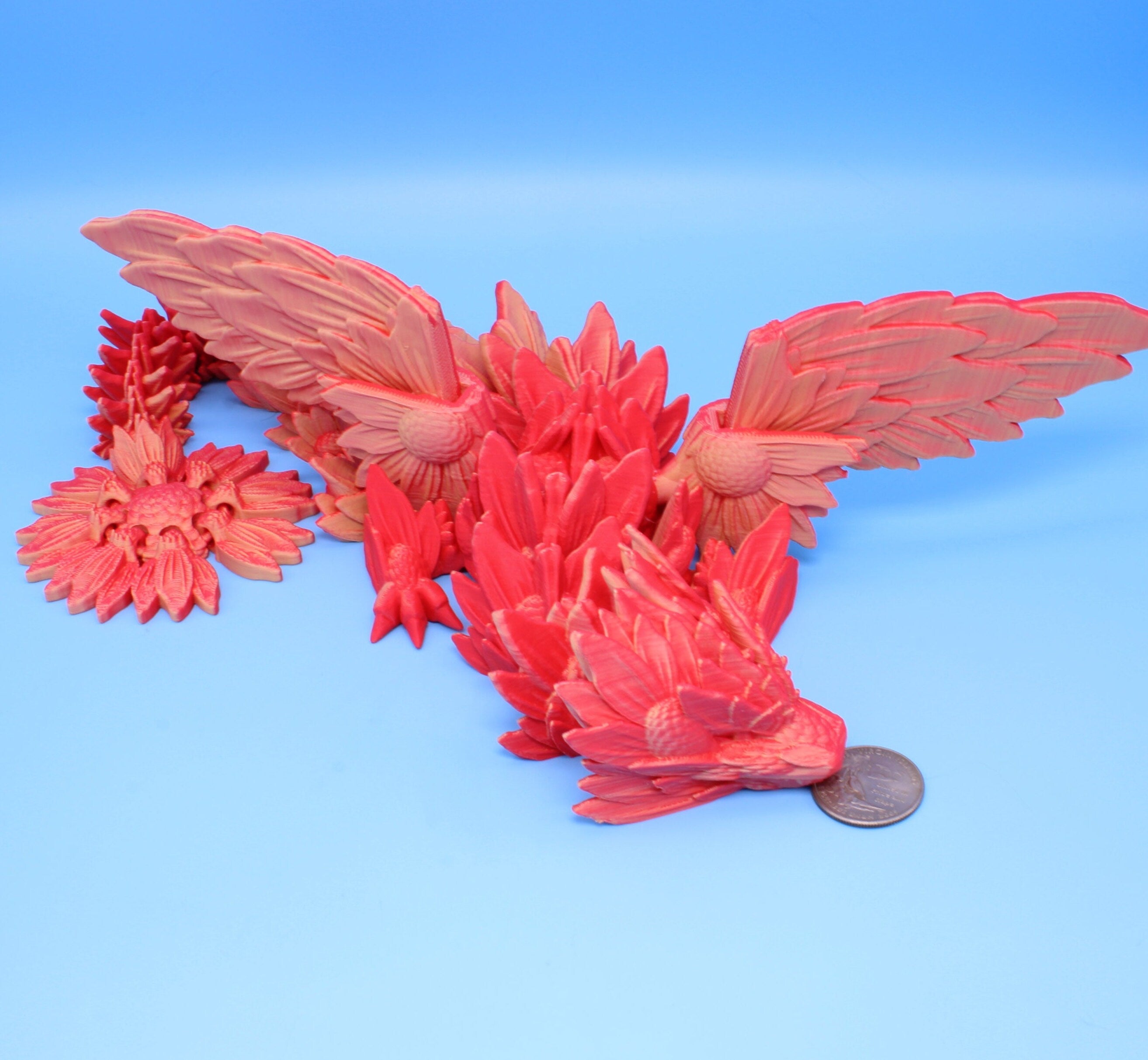 Sunflower Wing Dragon | 3D Printed | 19 in.