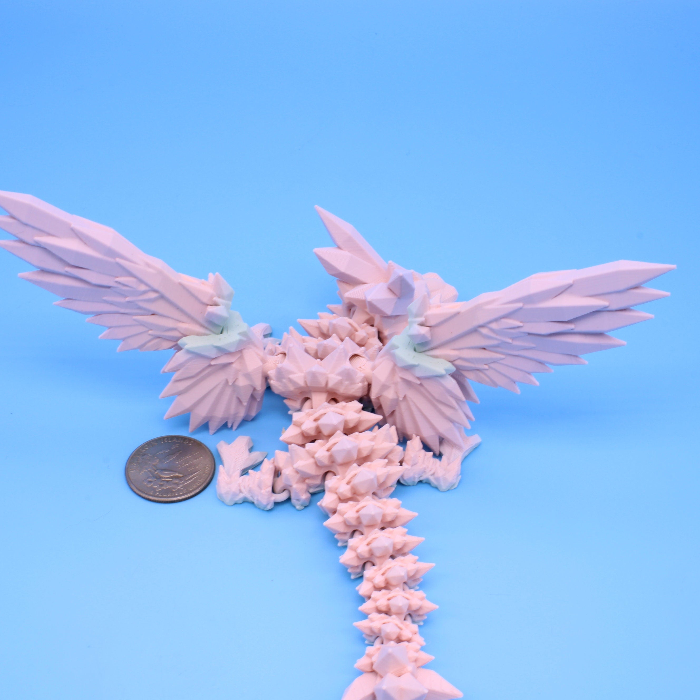 Baby Crystal Wing Dragon | Miniature | 3D printed | 7 in.