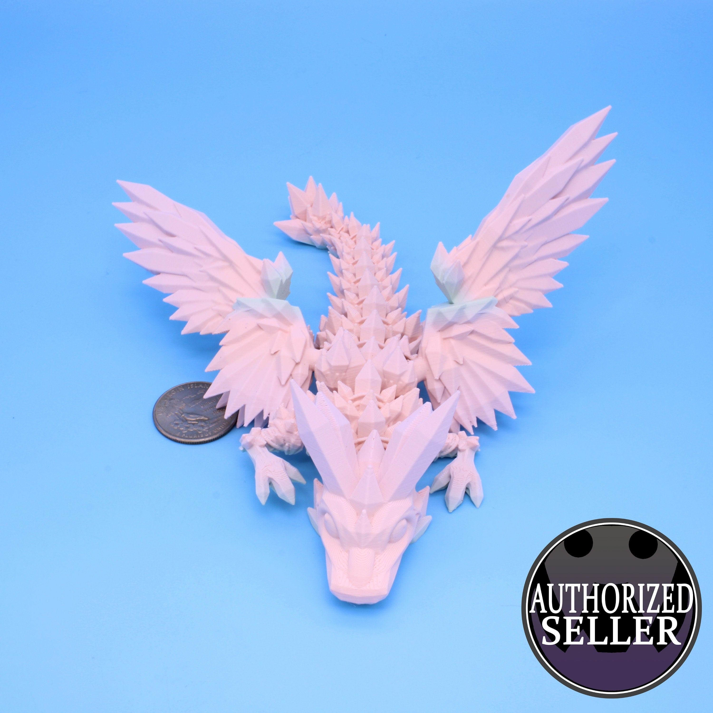 Baby Crystal Wing Dragon | Miniature | 3D printed | 7 in.