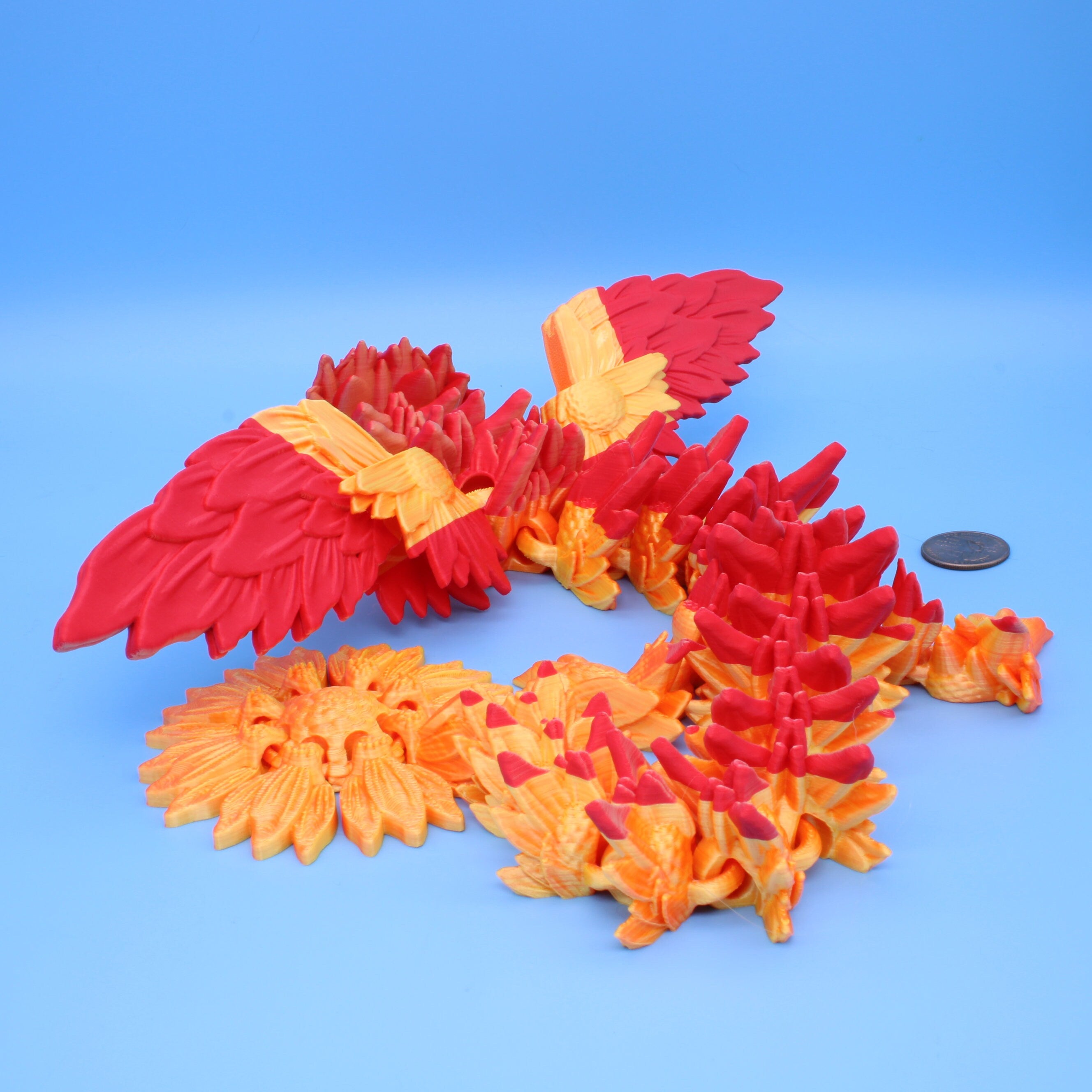 Sunflower Wing Dragon | 3D Printed | 19 in.