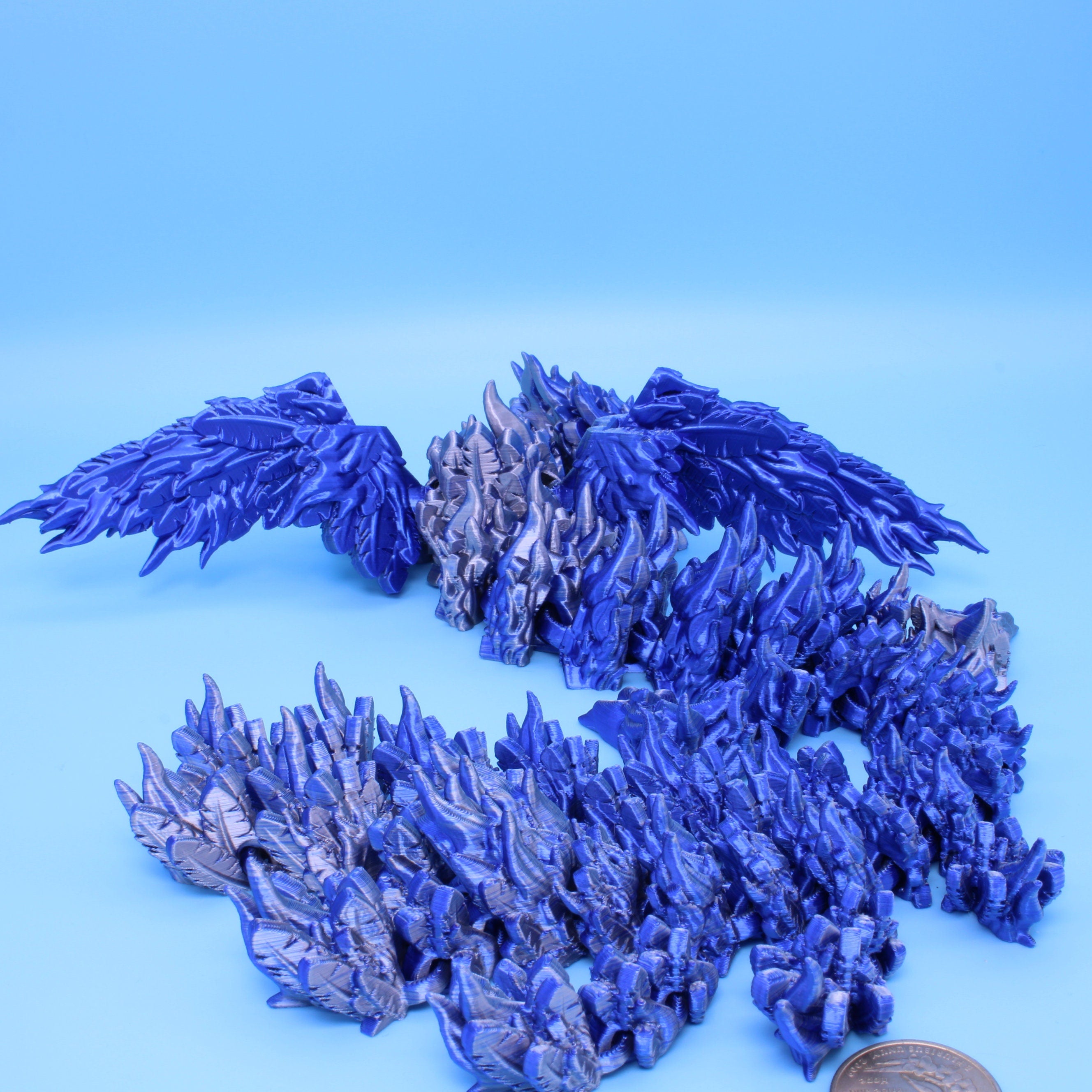 Phoenix Dragon | 3D printed | Articulating Dragon | Fidget Toy | Flexi Toy | 19 in.