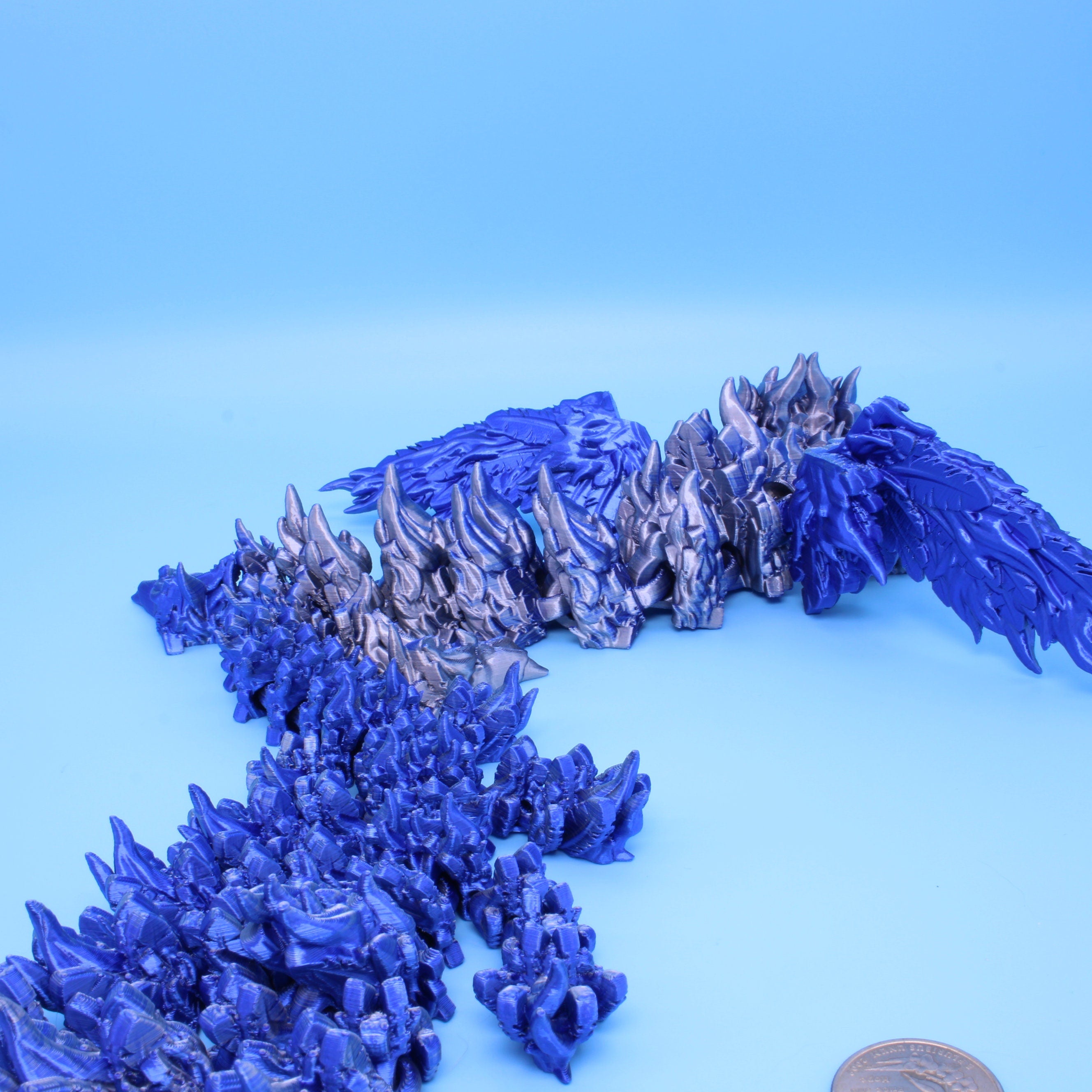 Phoenix Dragon | 3D printed | Articulating Dragon | Fidget Toy | Flexi Toy | 19 in.
