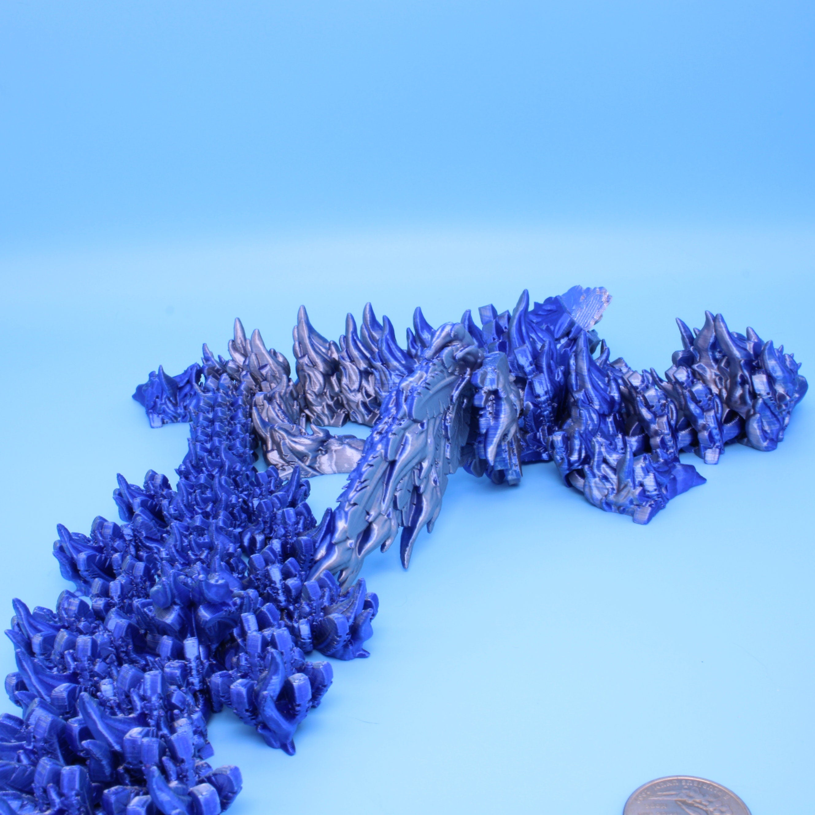 Phoenix Dragon | 3D printed | Articulating Dragon | Fidget Toy | Flexi Toy | 19 in.