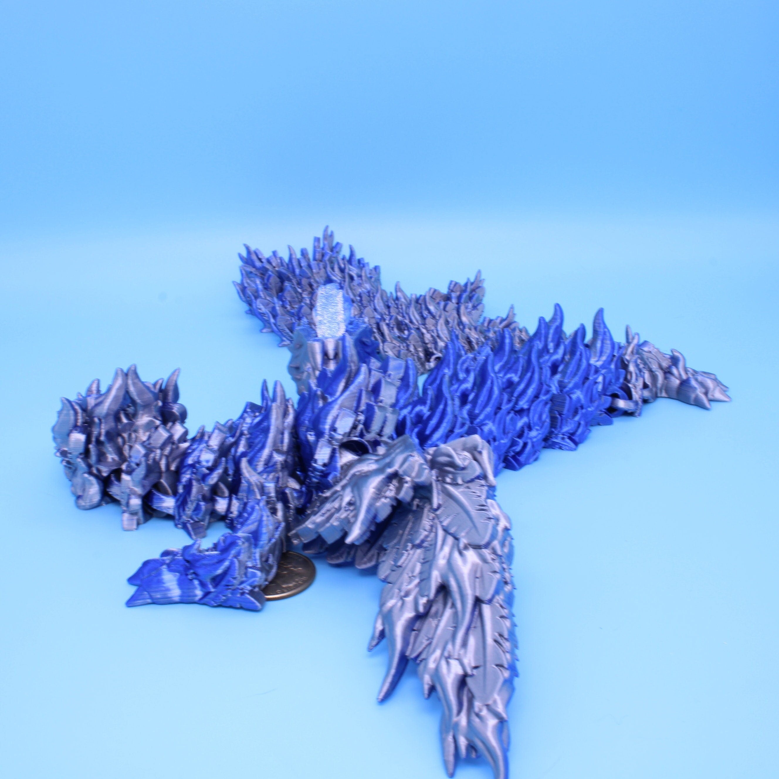 Phoenix Dragon | 3D printed | Articulating Dragon | Fidget Toy | Flexi Toy | 19 in.