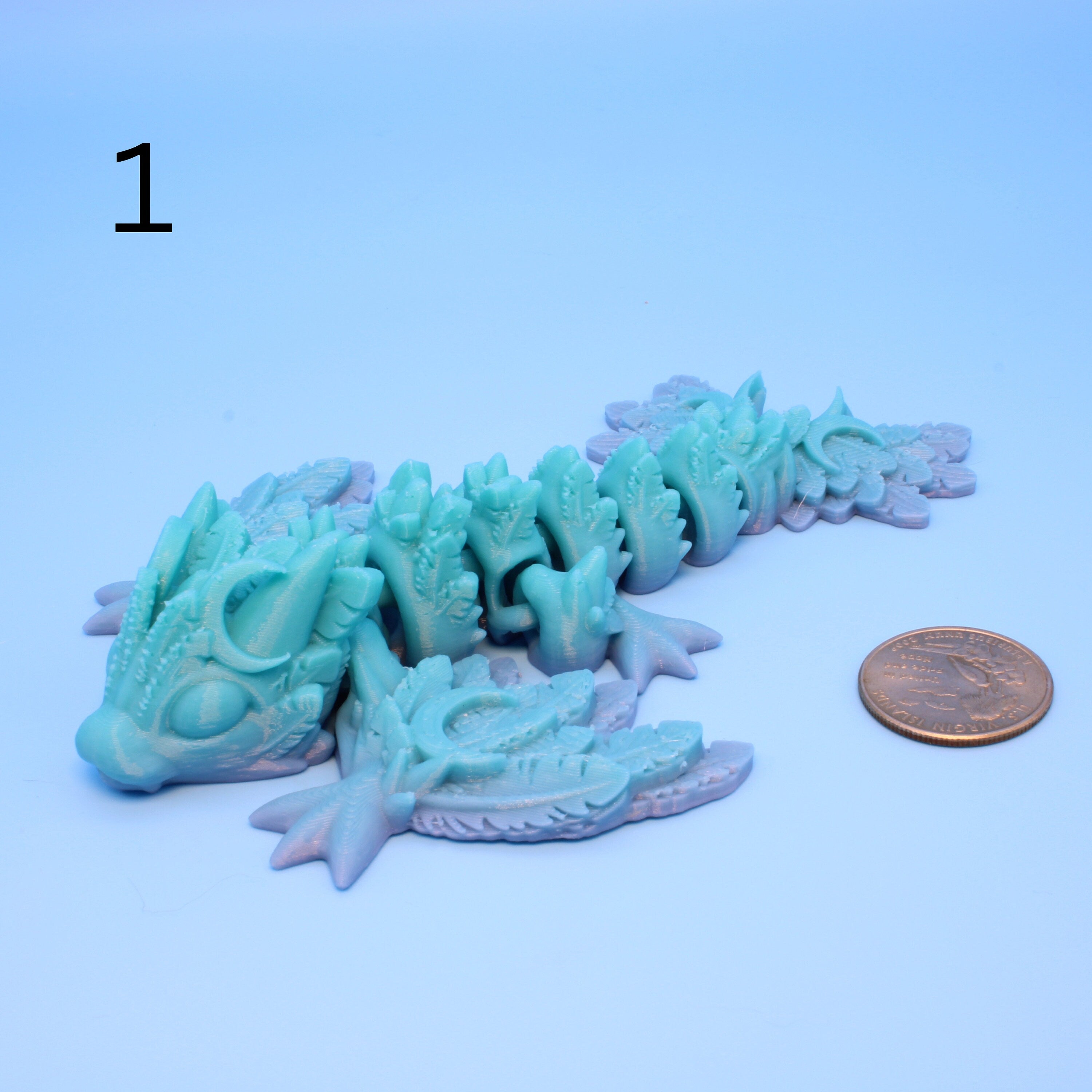 Tiny Lunar Dragon | 3D Printed, 5 in.