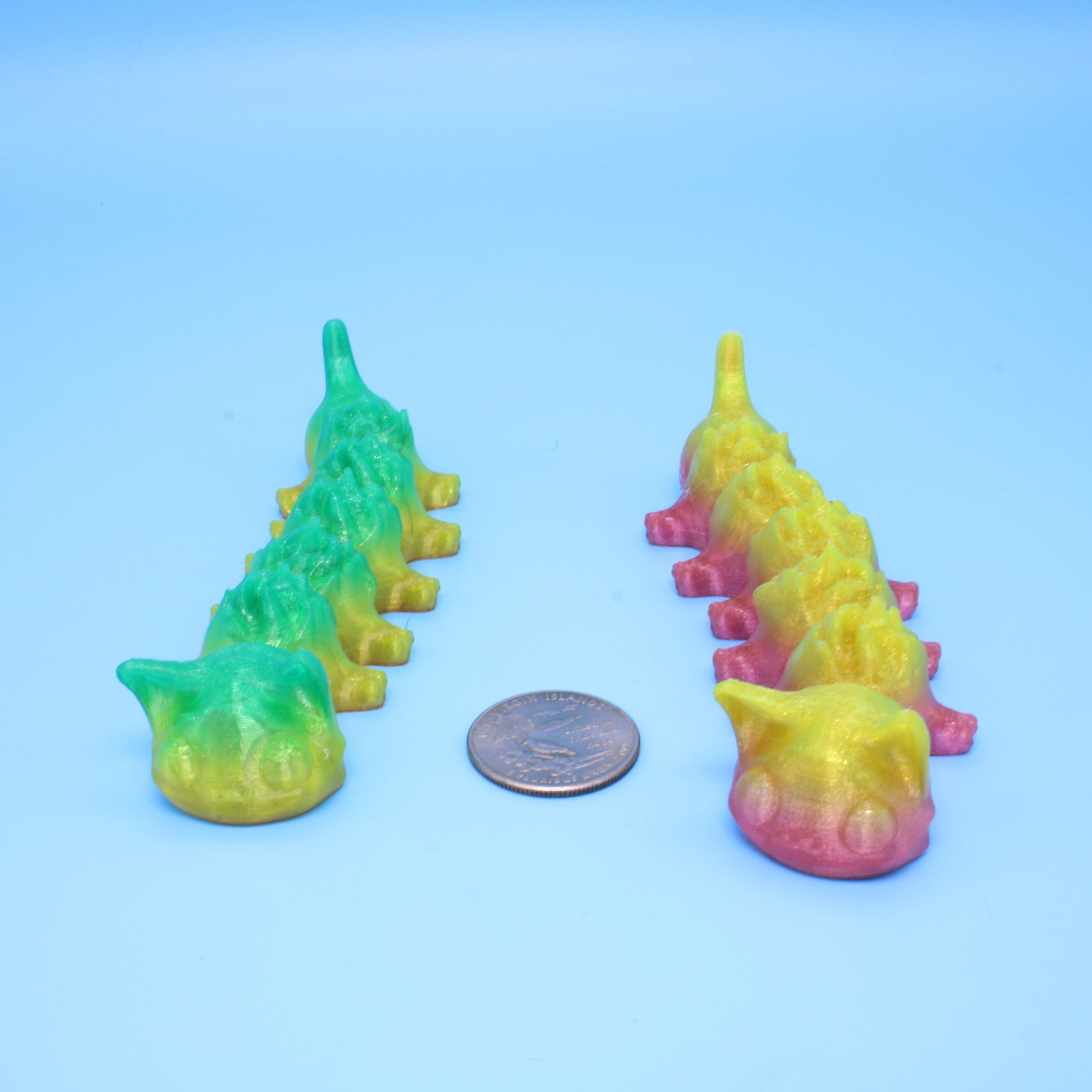 CATterpiller | Flexible (TPU) | 3D Printed | Cute cat | Sensory Toy | Fidget Toy | Articulating catterpiller.