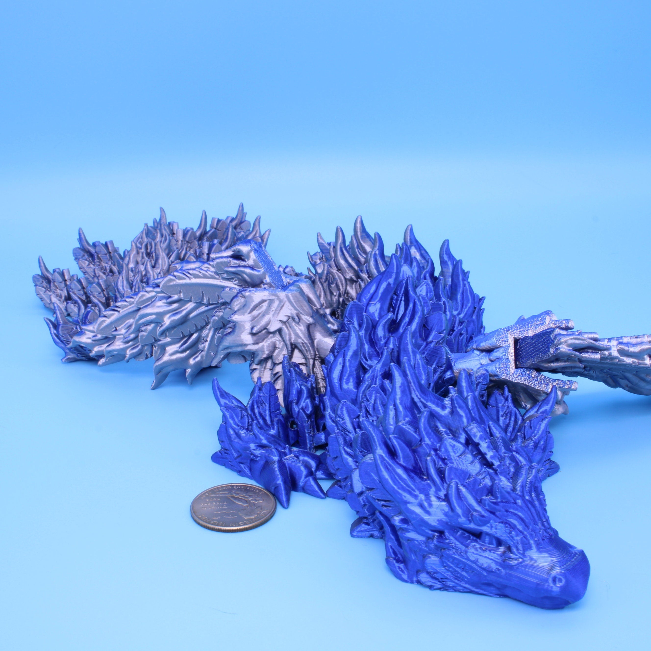 Phoenix Dragon | 3D printed | Articulating Dragon | Fidget Toy | Flexi Toy | 19 in.