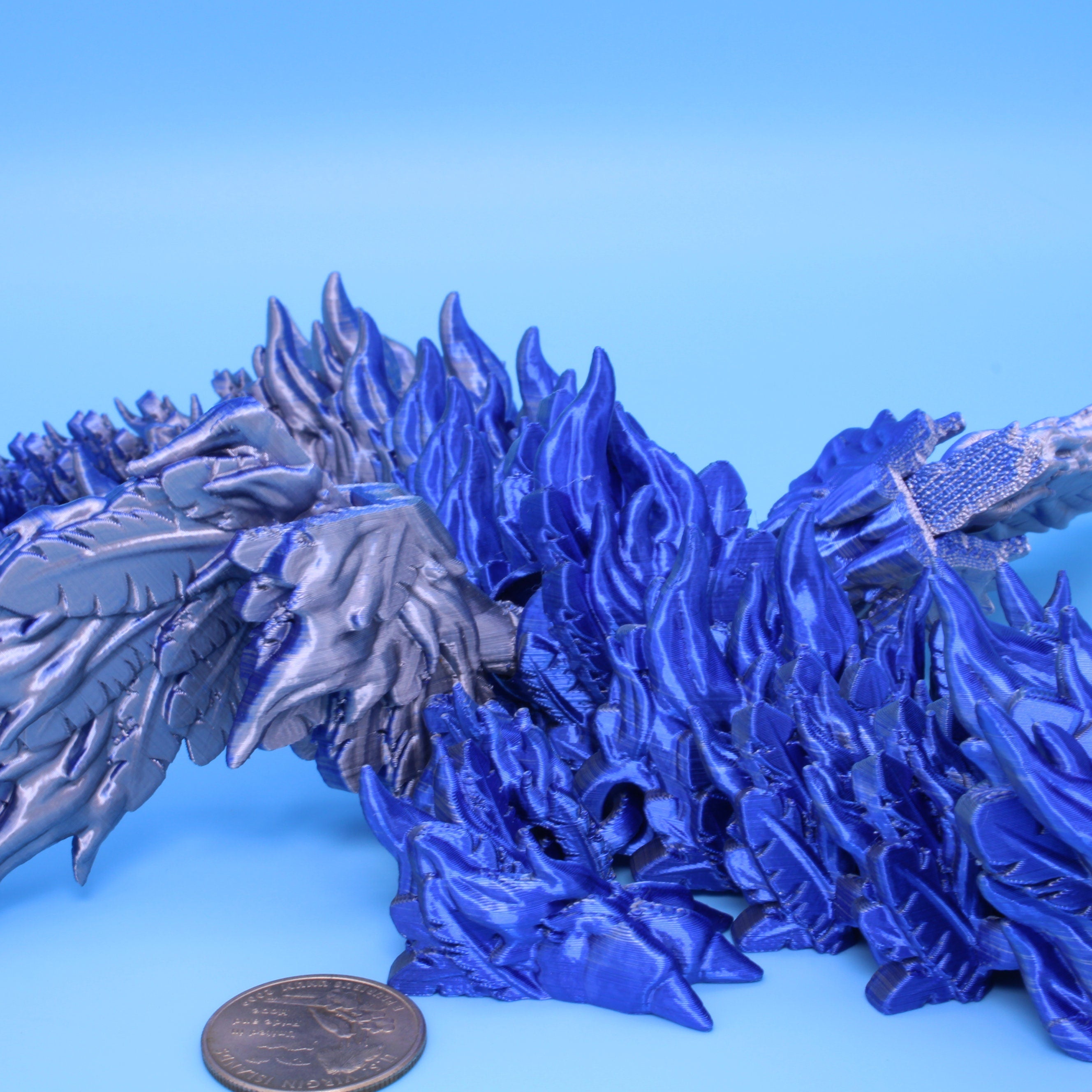 Phoenix Dragon | 3D printed | Articulating Dragon | Fidget Toy | Flexi Toy | 19 in.