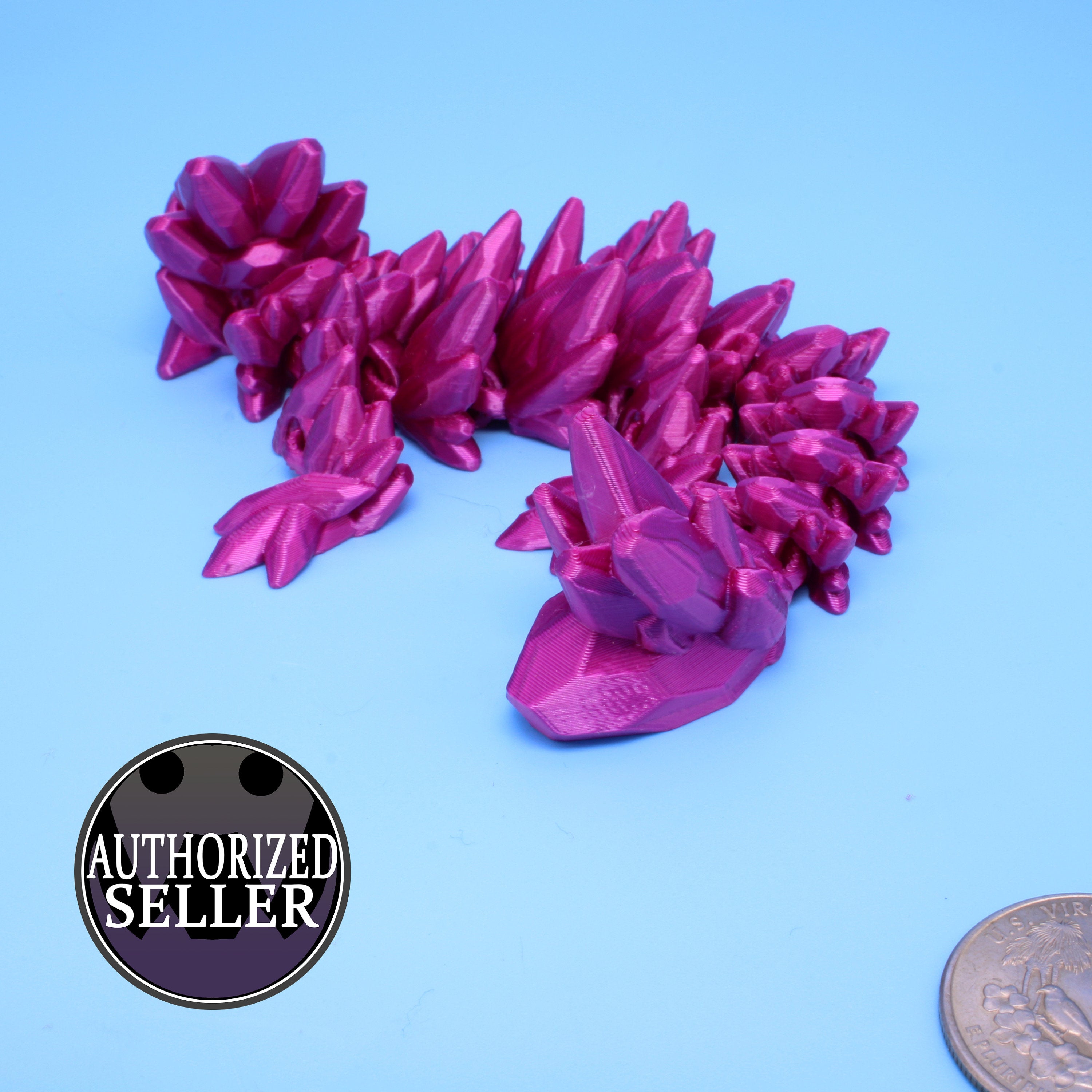 Baby Gem Dragon, 3D Printed, Articulating 7 in. (Made)