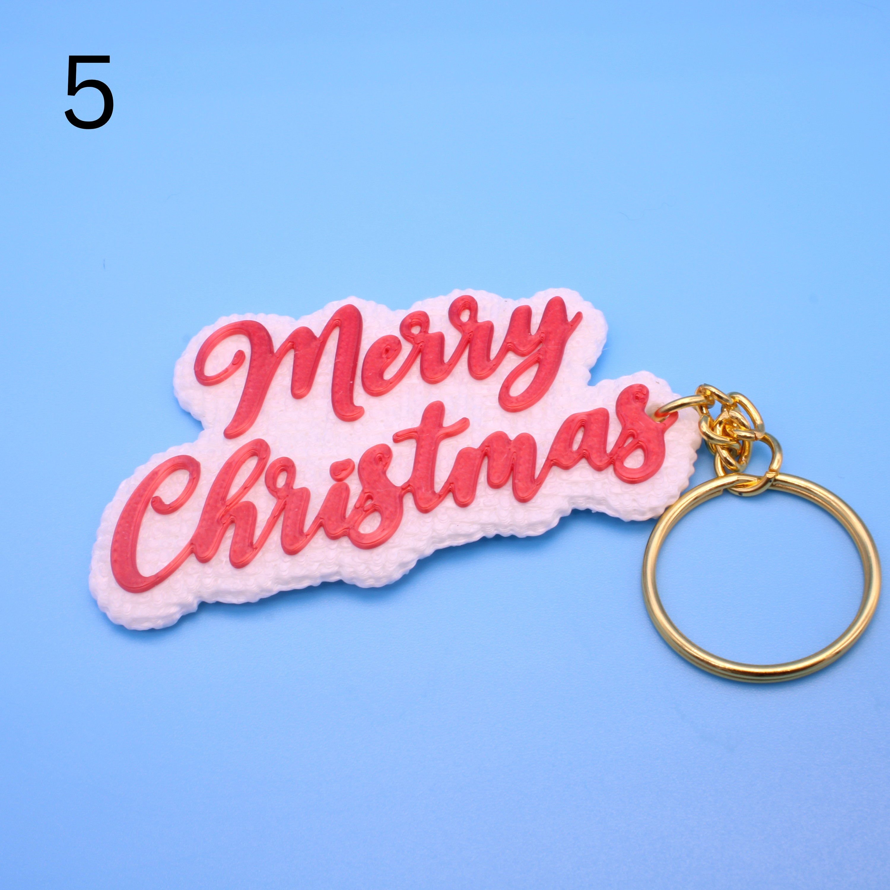 Merry Christmas Keychain- Many Colors