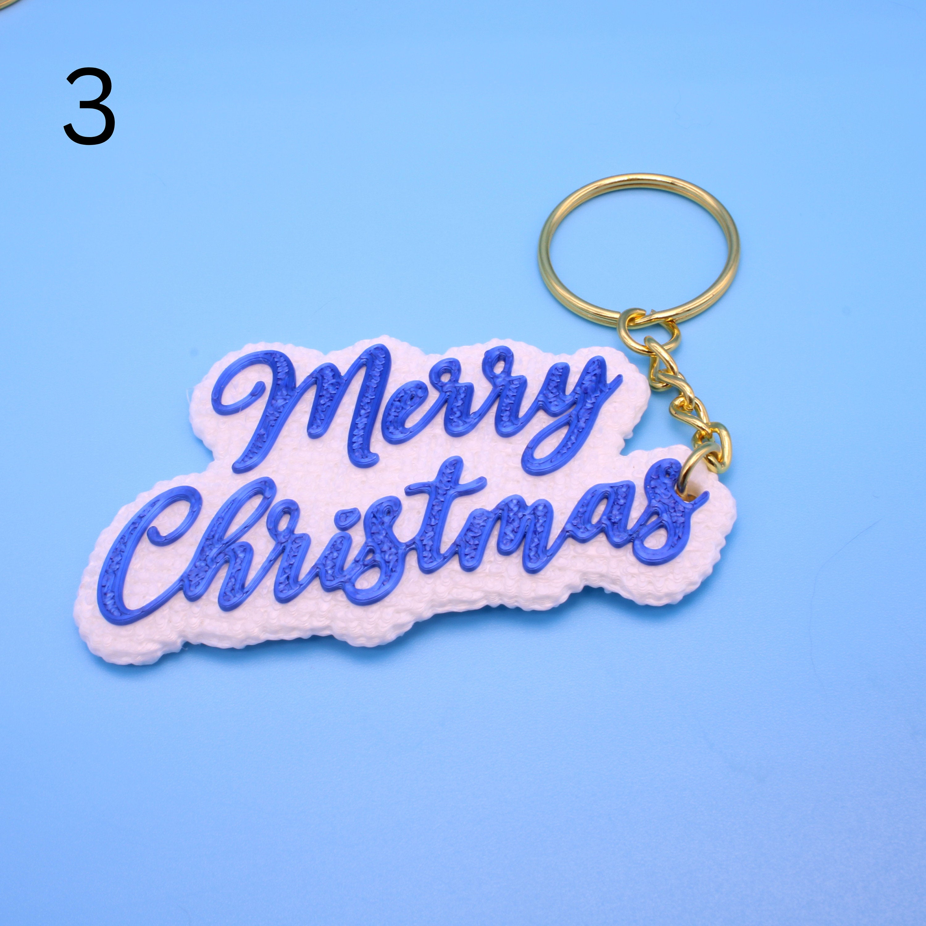Merry Christmas Keychain- Many Colors
