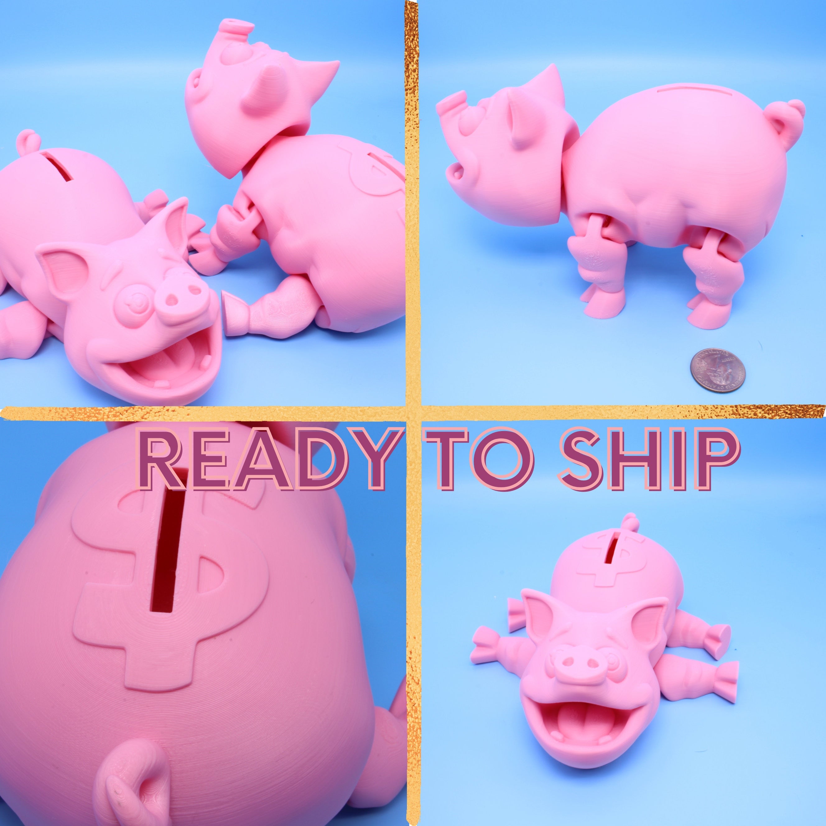 Piggy Bank Pig - 3D Printed