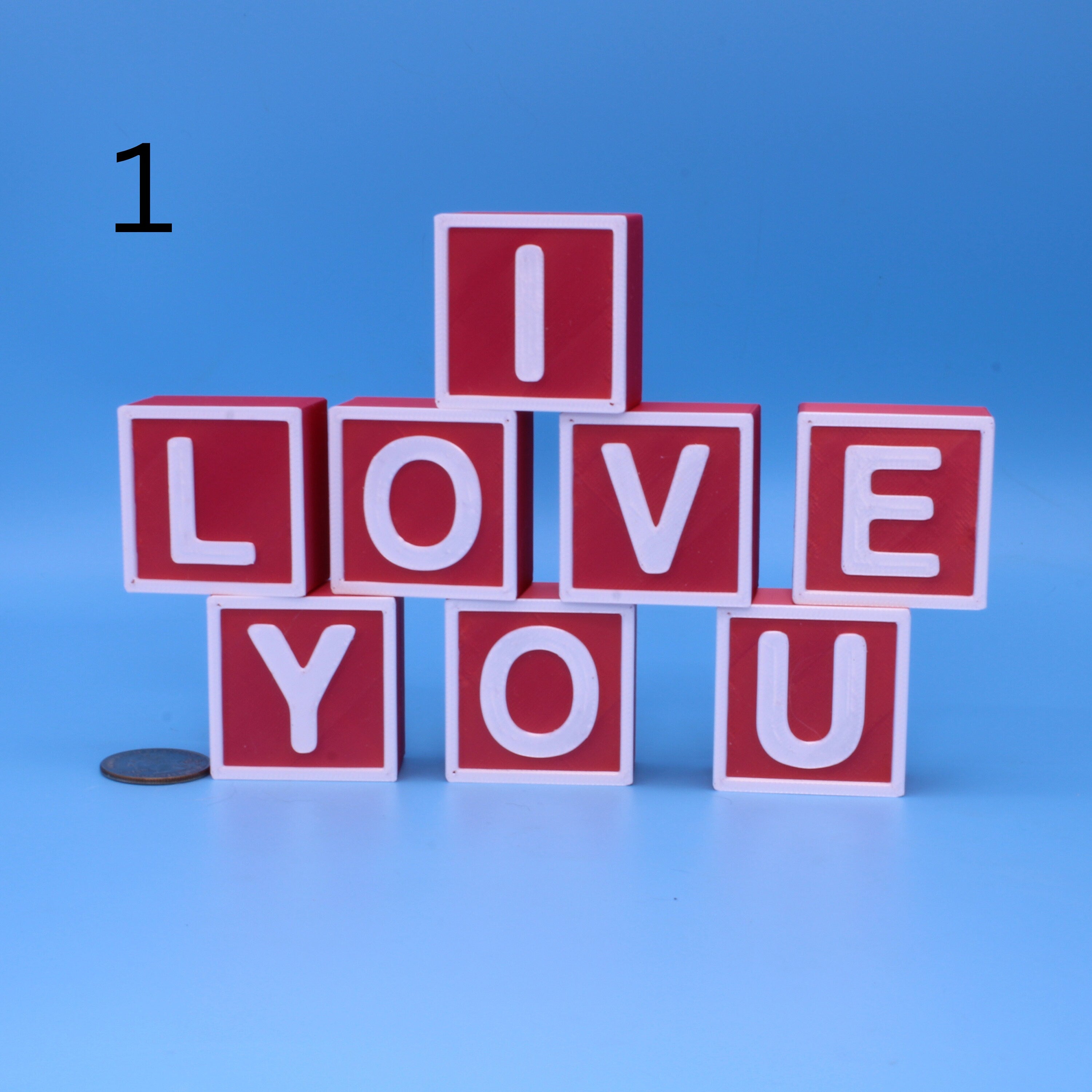 Blocks Valentines Day Themed - 3D Printed